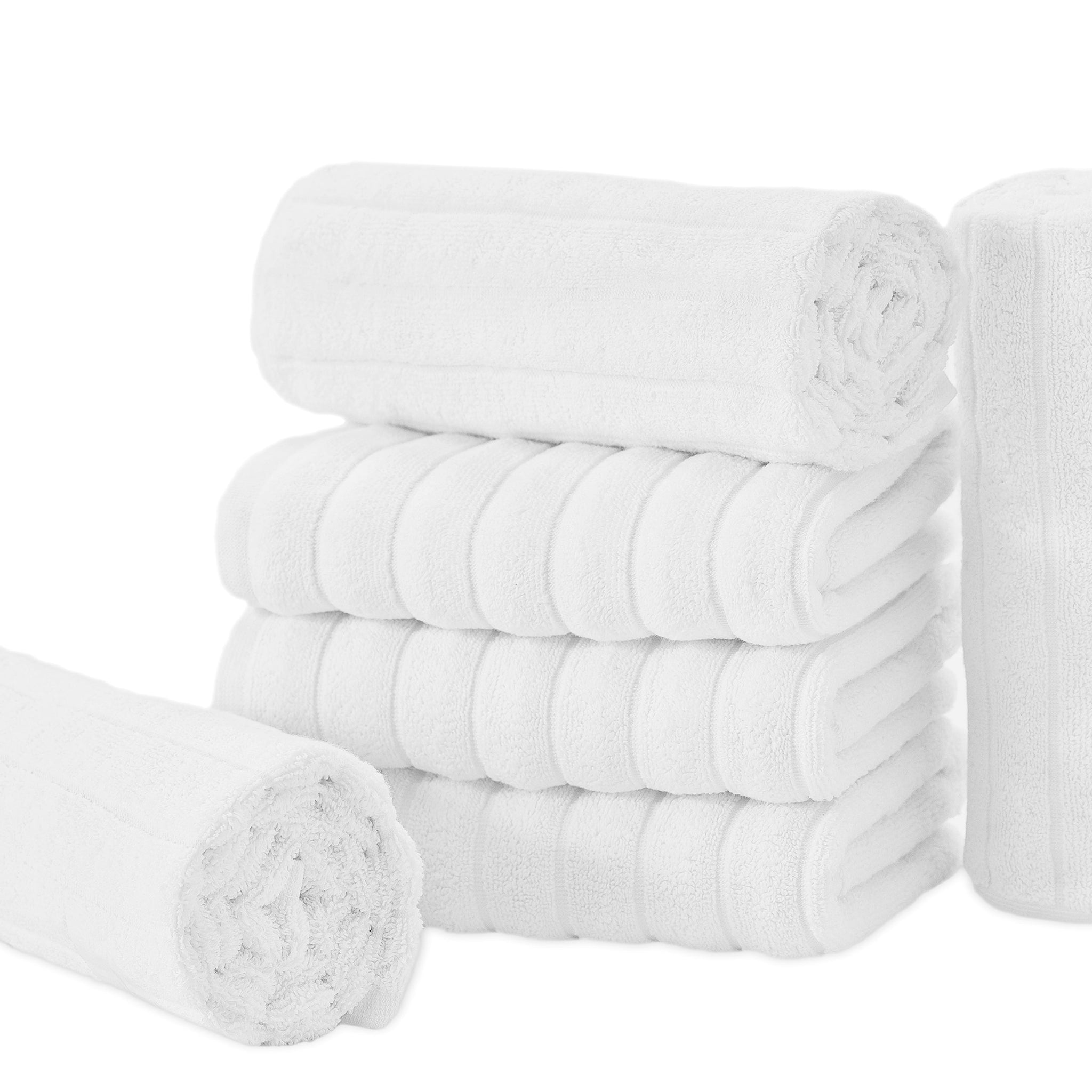 Brampton Turkish Cotton Large Hand Towels - 6 Pieces White Collection