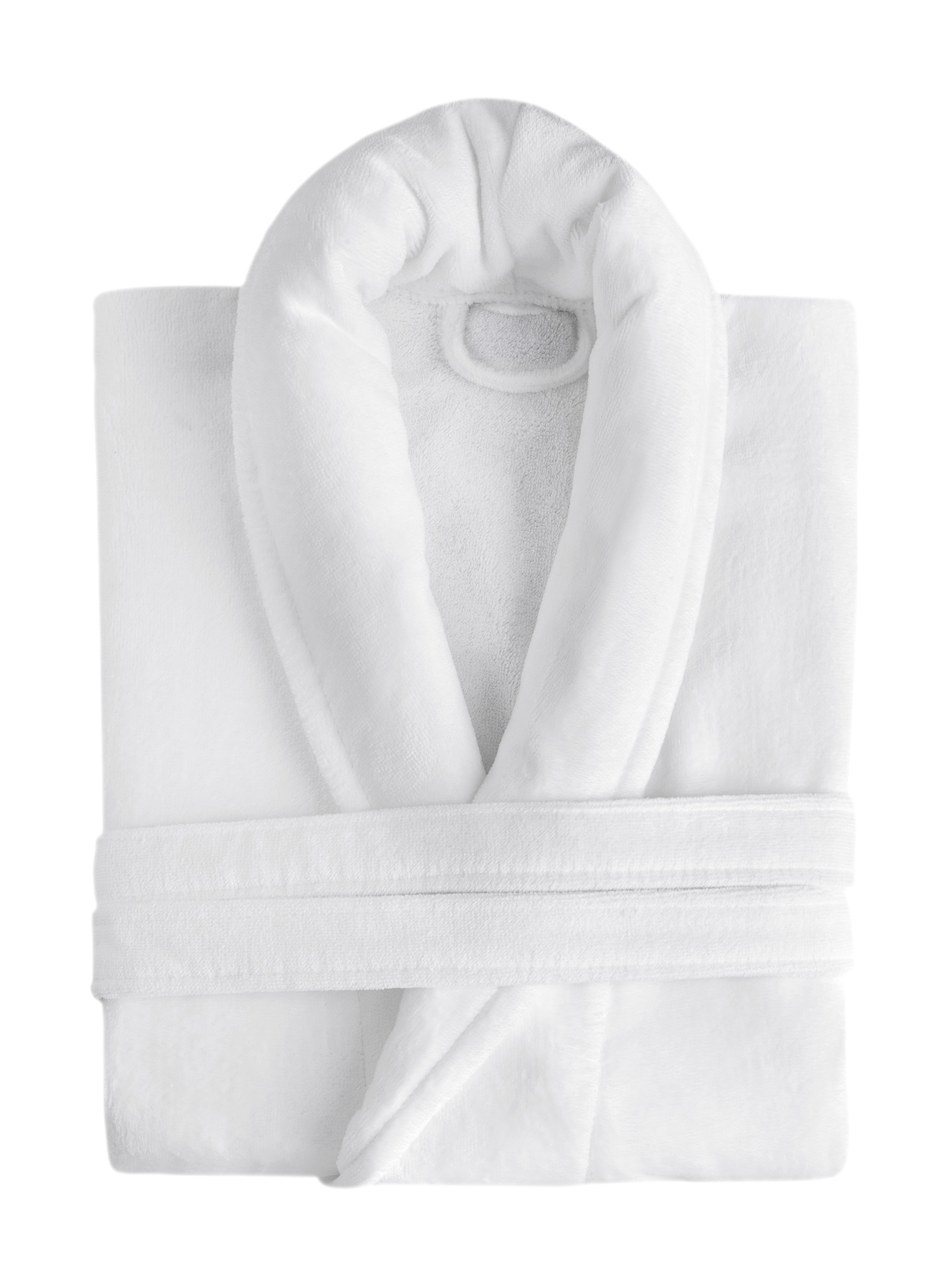 Velour Shawl Collar Luxury Turkish Cotton Bathrobe One Big Size Fits All