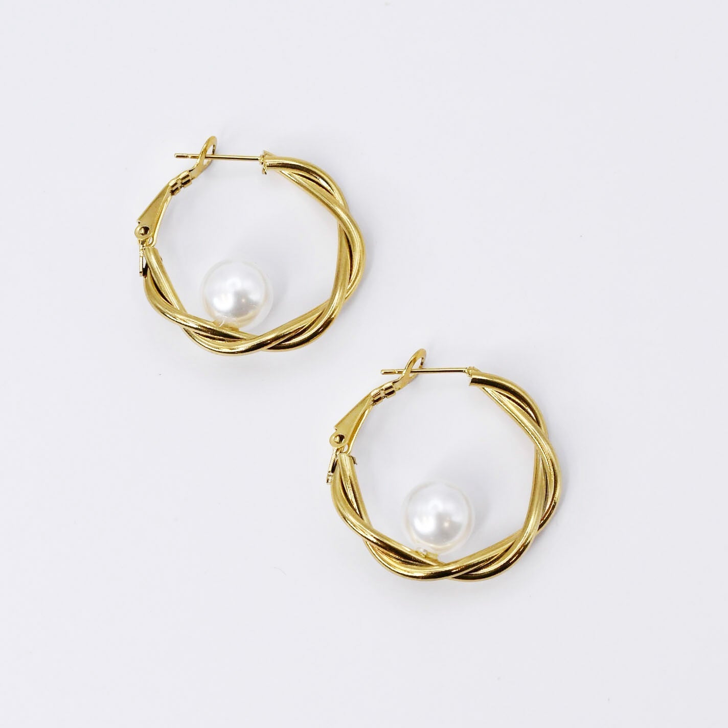 Pearl Embrace Hoop Earrings