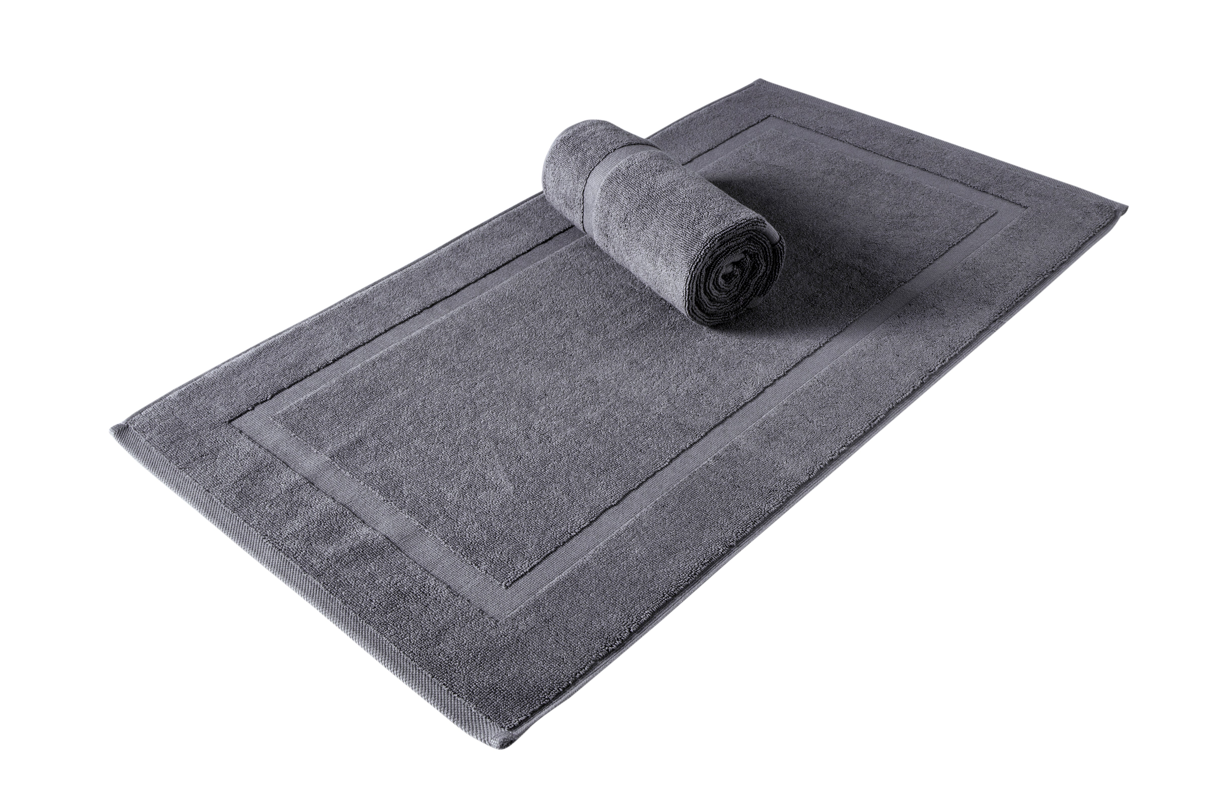 Cambridge Panel Bath Mats Pack of 2, Turkish Cotton Hotel & Spa Bath Rug Set, 900 GSM, 20"x34"