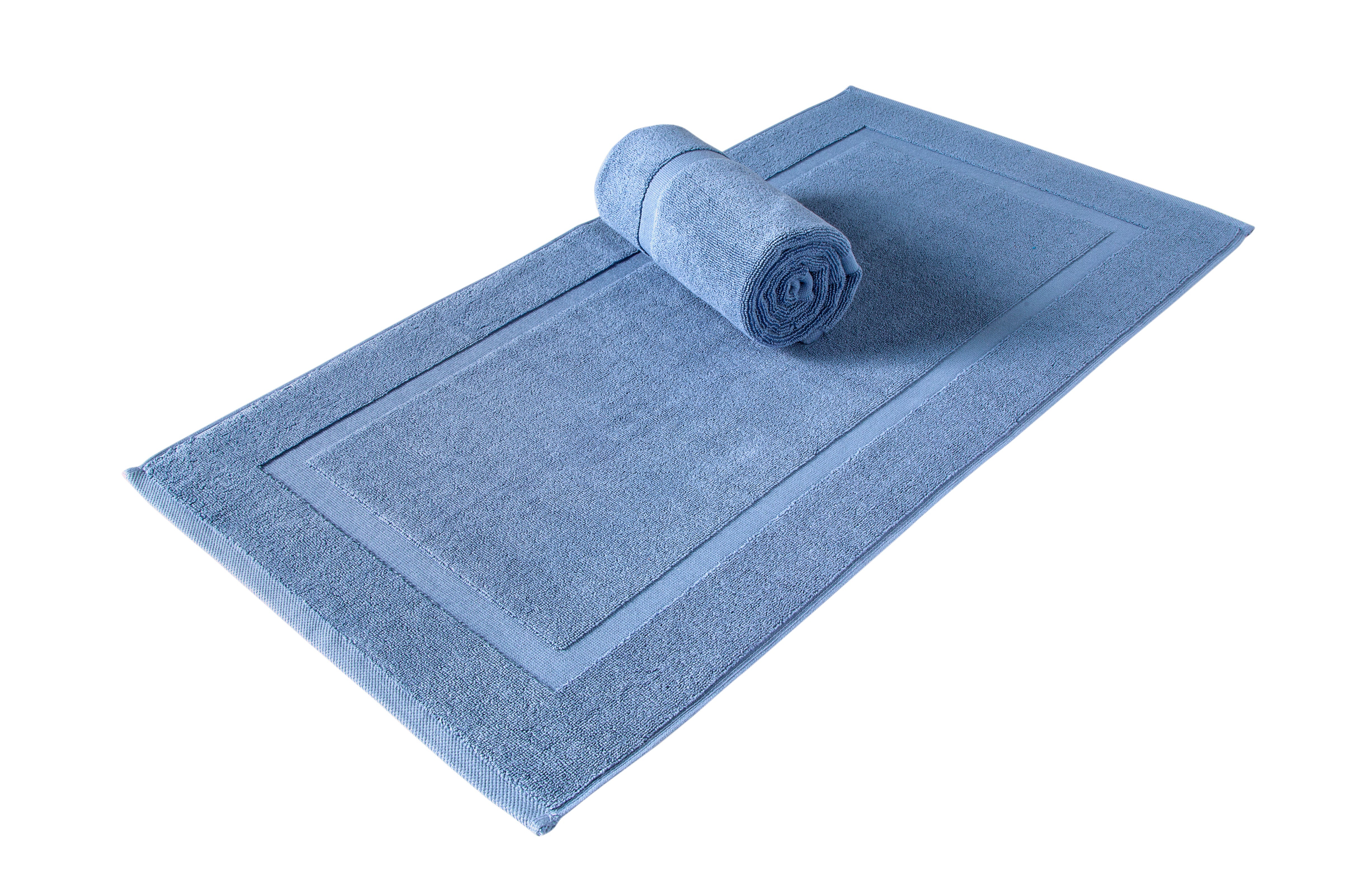 Cambridge Panel Bath Mats Pack of 2, Turkish Cotton Hotel & Spa Bath Rug Set, 900 GSM, 20"x34"