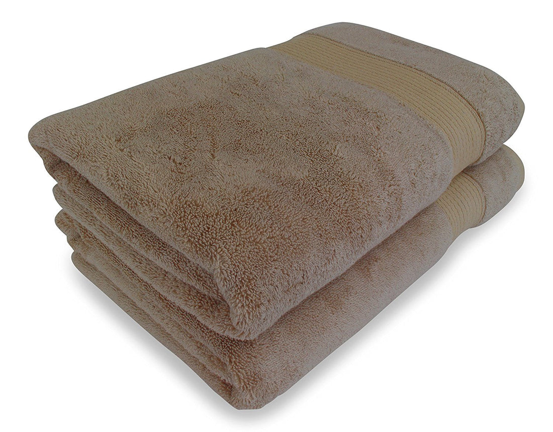 Silk and Turkish Cotton Blended Bath Sheet Towels - 2 Pieces