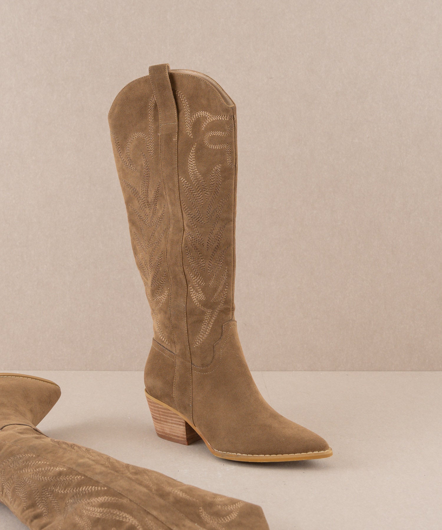 The Samara | PRE-ORDER | Brown Embroidered Tall Boot