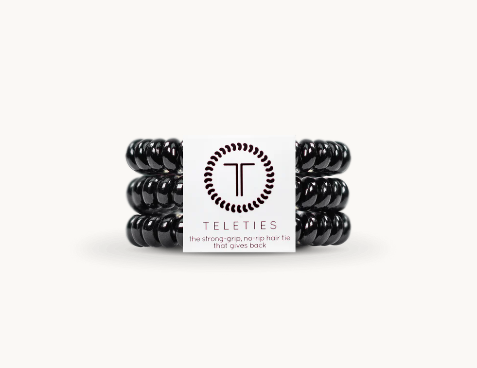 Teleties Small Silk Scrunchie - Jet Black