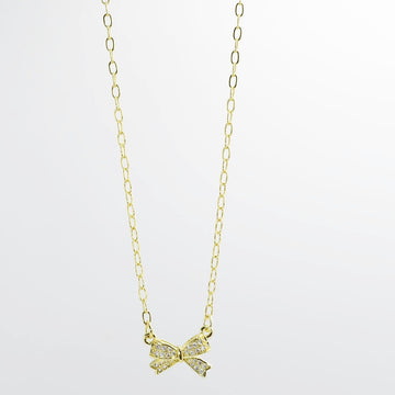 Sweet Bow Gold Necklace
