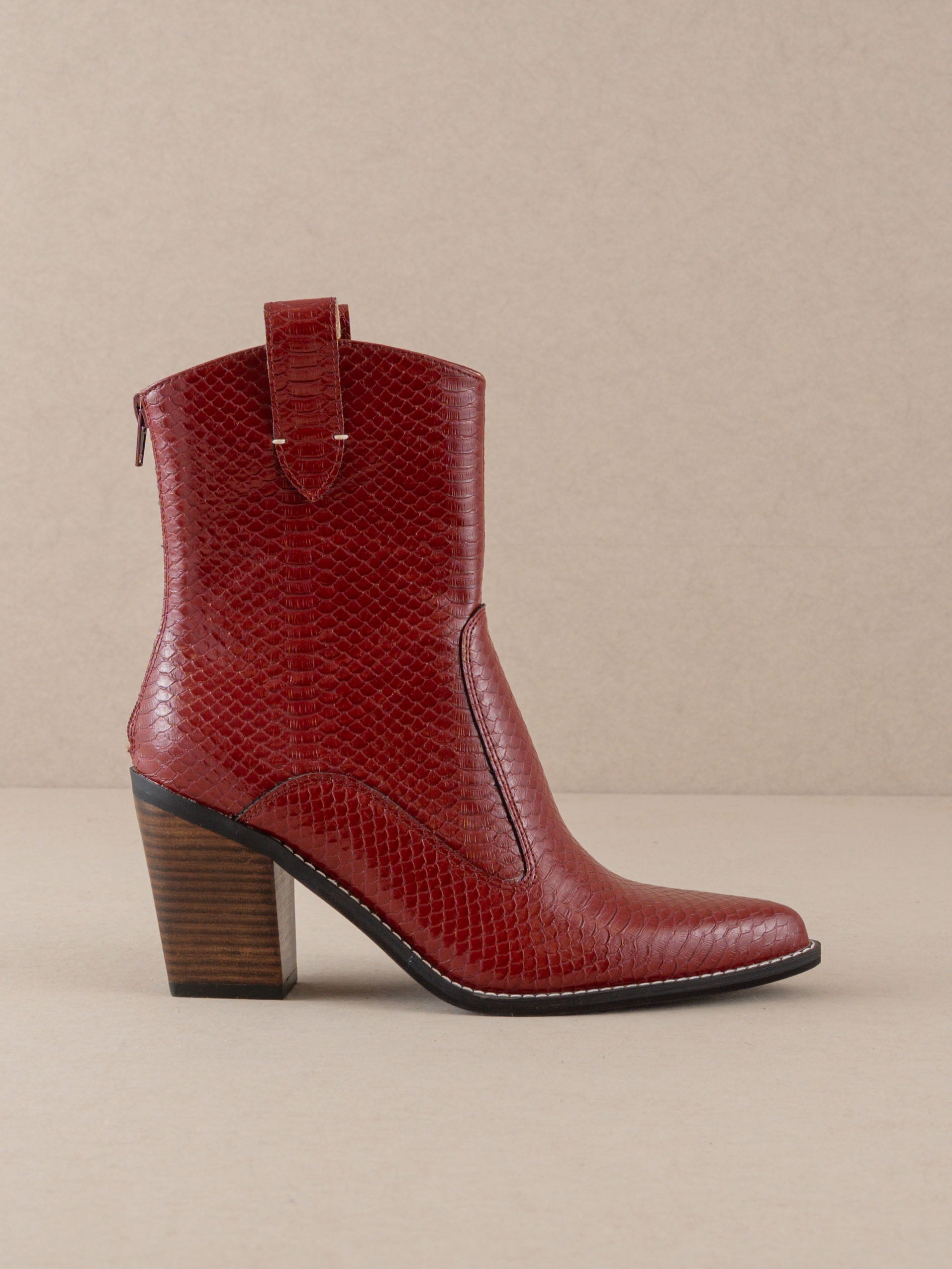 The Tara | Red Two paneled western boot