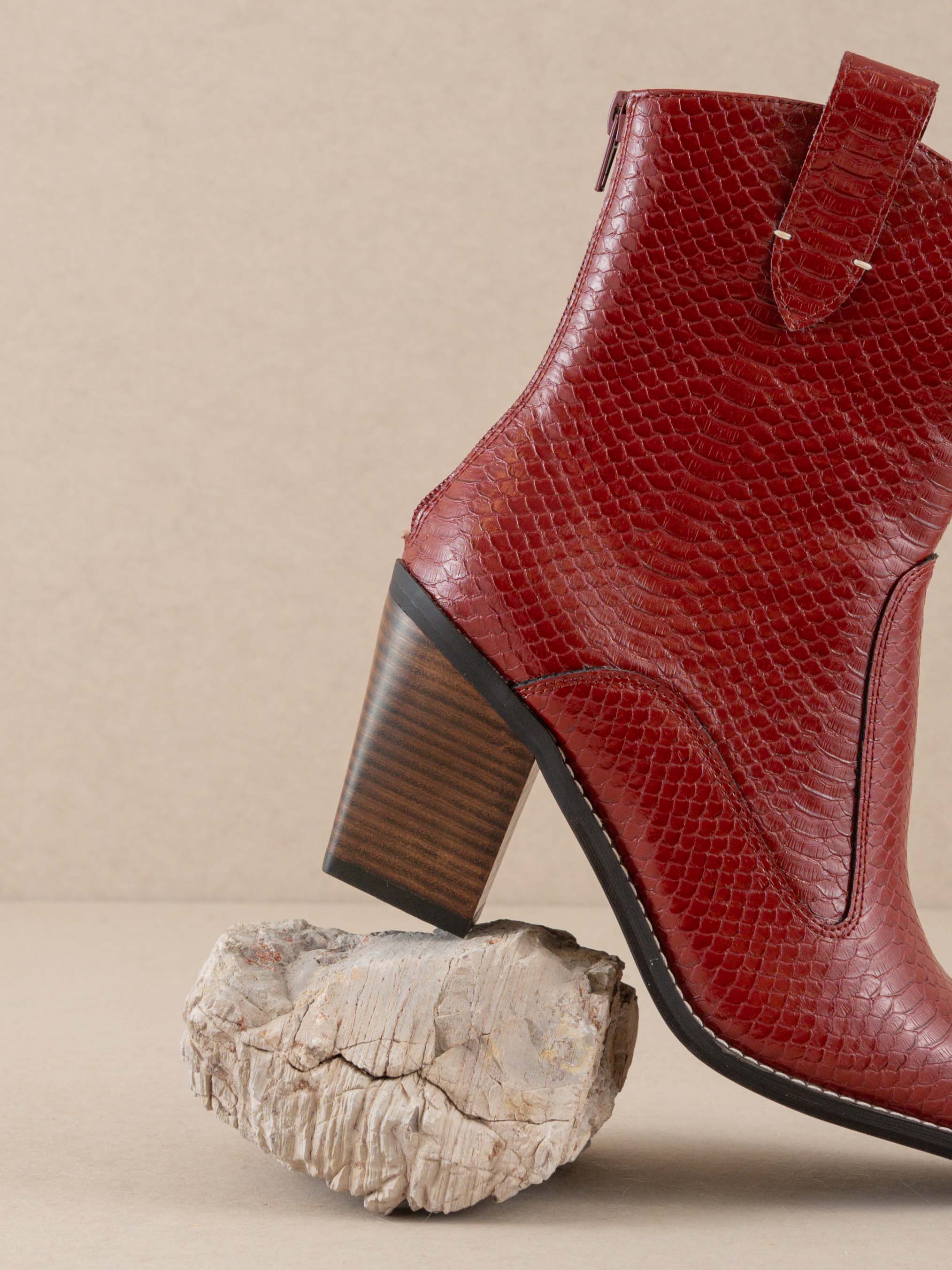 The Tara | Red Two paneled western boot