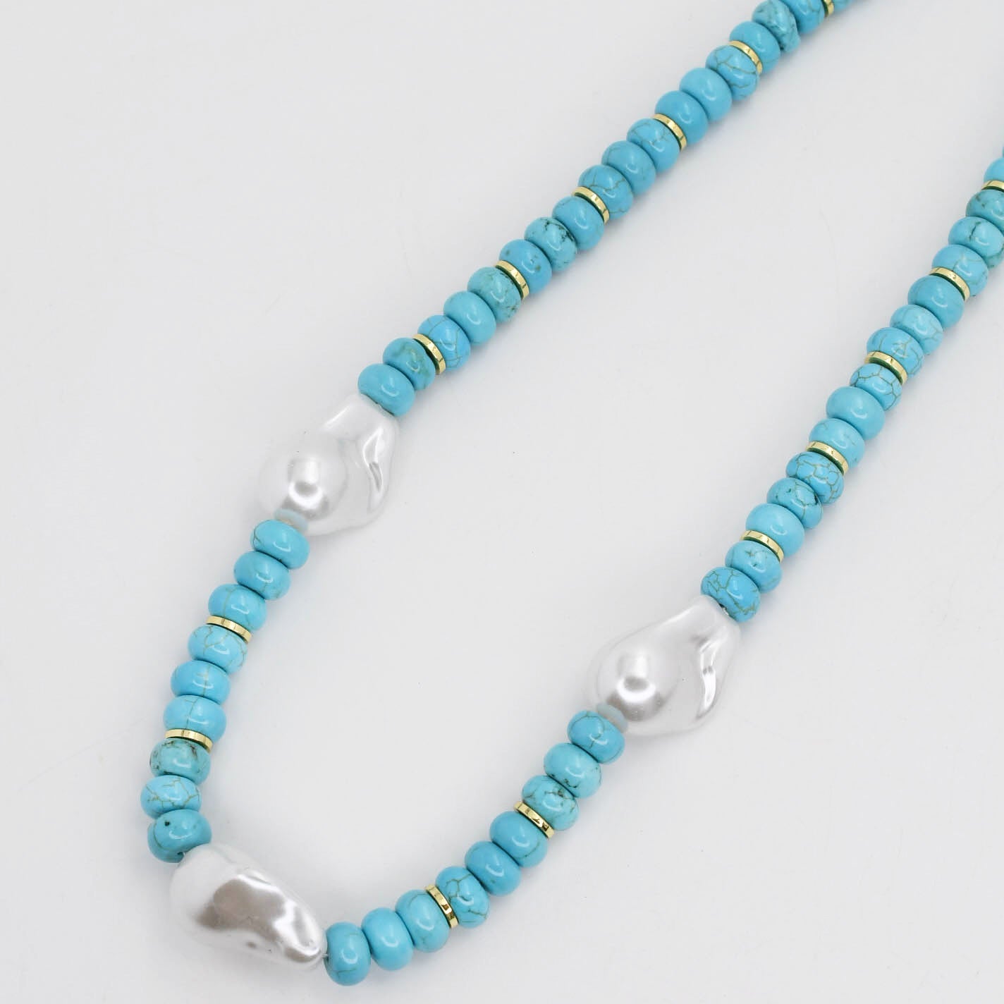 Turquoise Pearl Gemstone Necklace