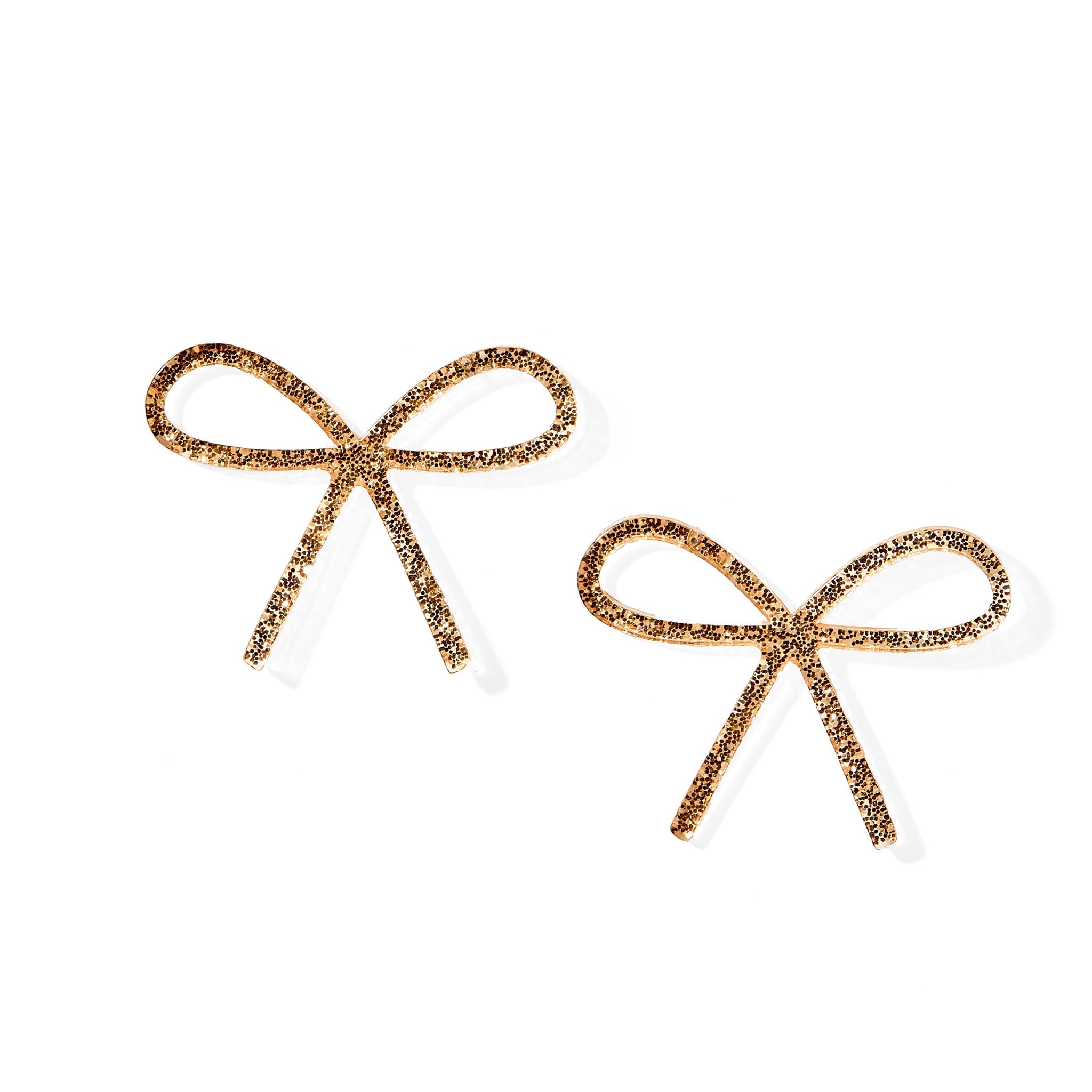 Lola Bow Earrings - Gold Glitter