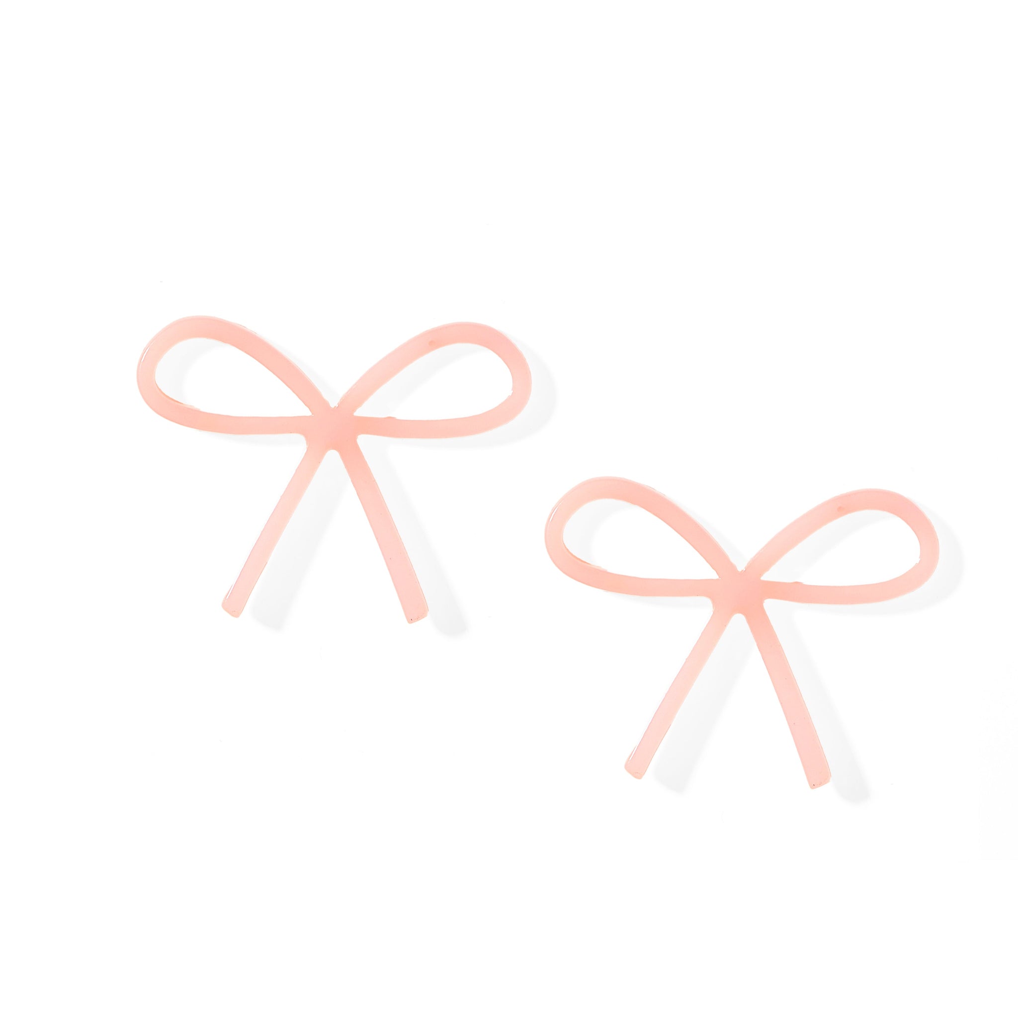 Lola Bow Earrings - Baby Pink