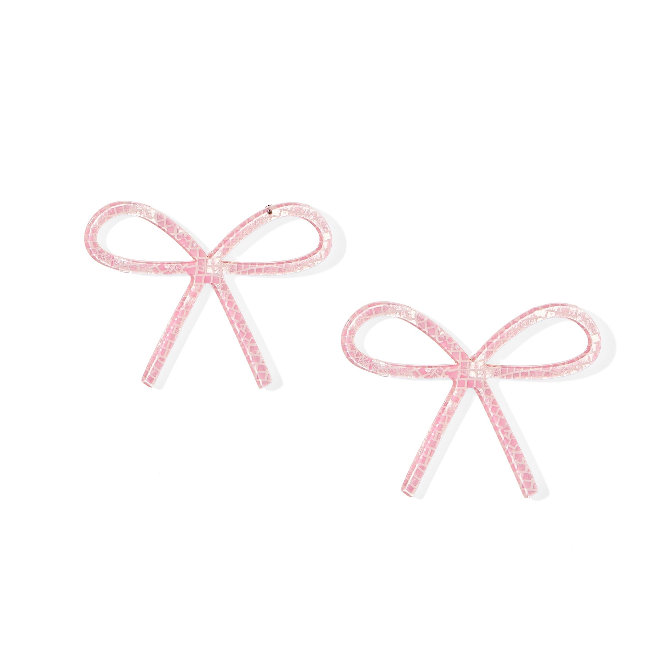 Lola Bow Earrings - Disco Pink