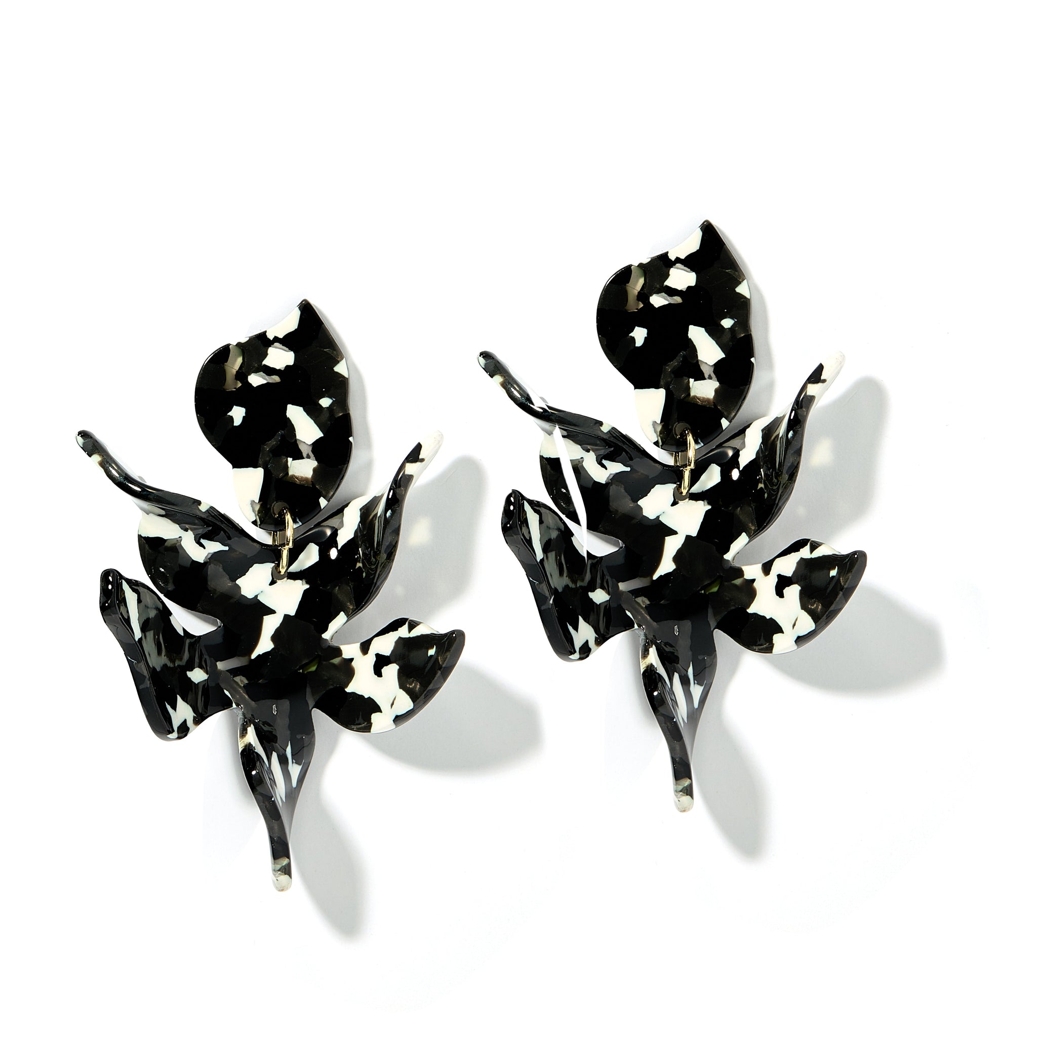 Flora Statement Earrings - Black & White