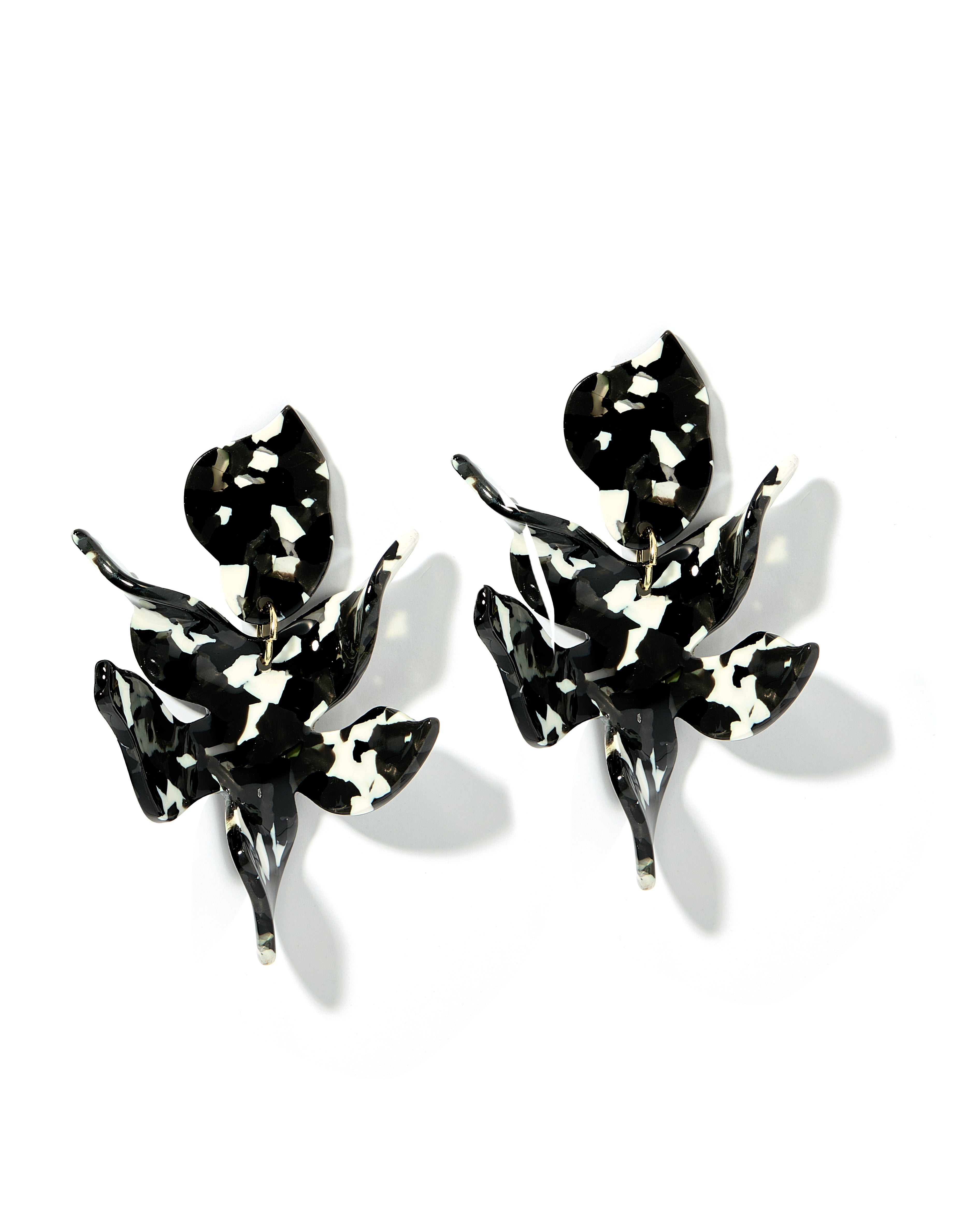 Flora Statement Earrings - Black & White