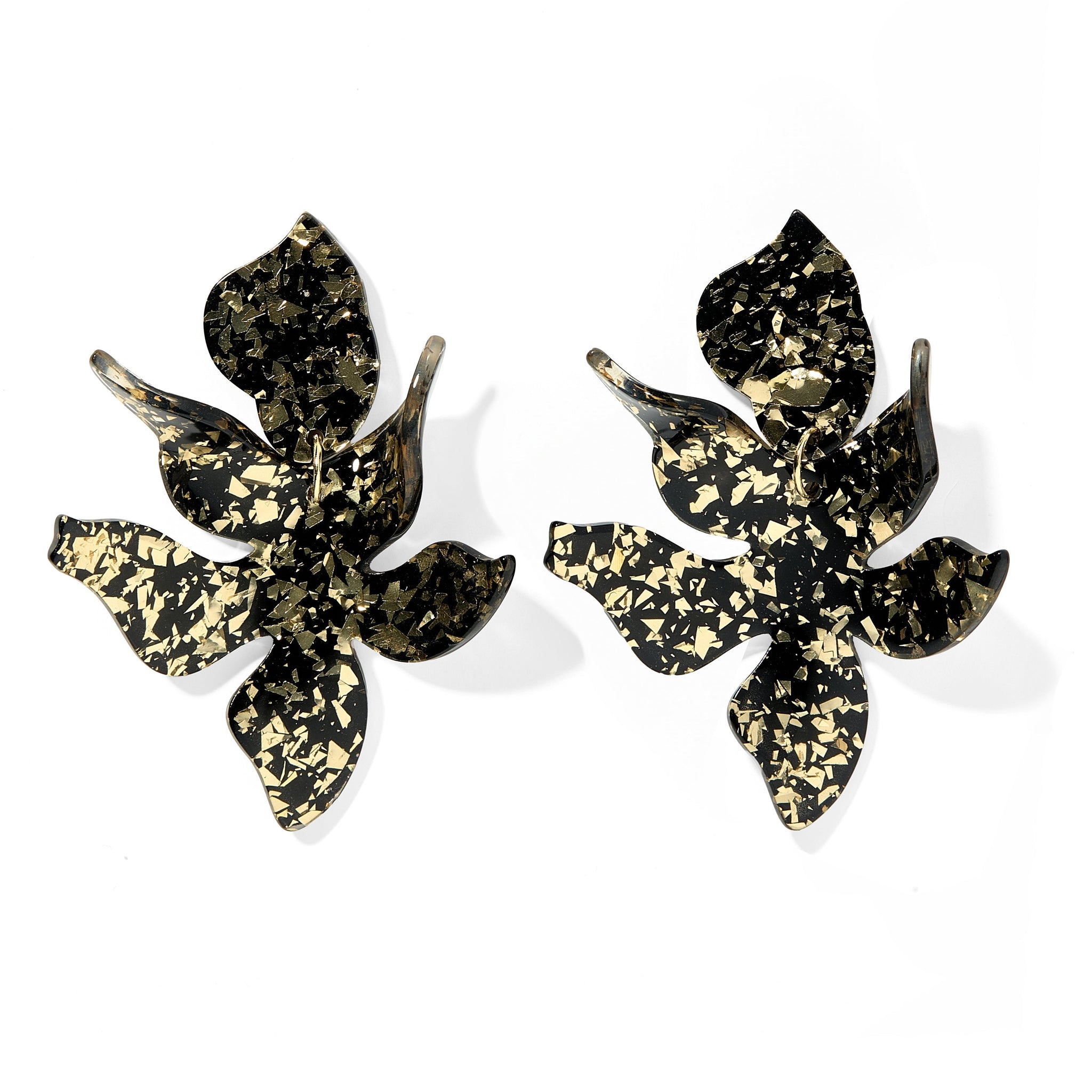 Flora Statement Earrings - NYE Black and Gold