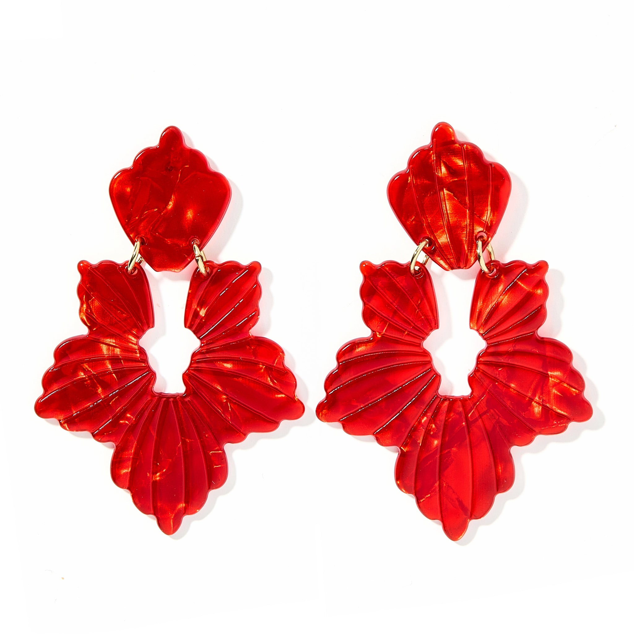 Michelle Statement Earring - Pearlized Red
