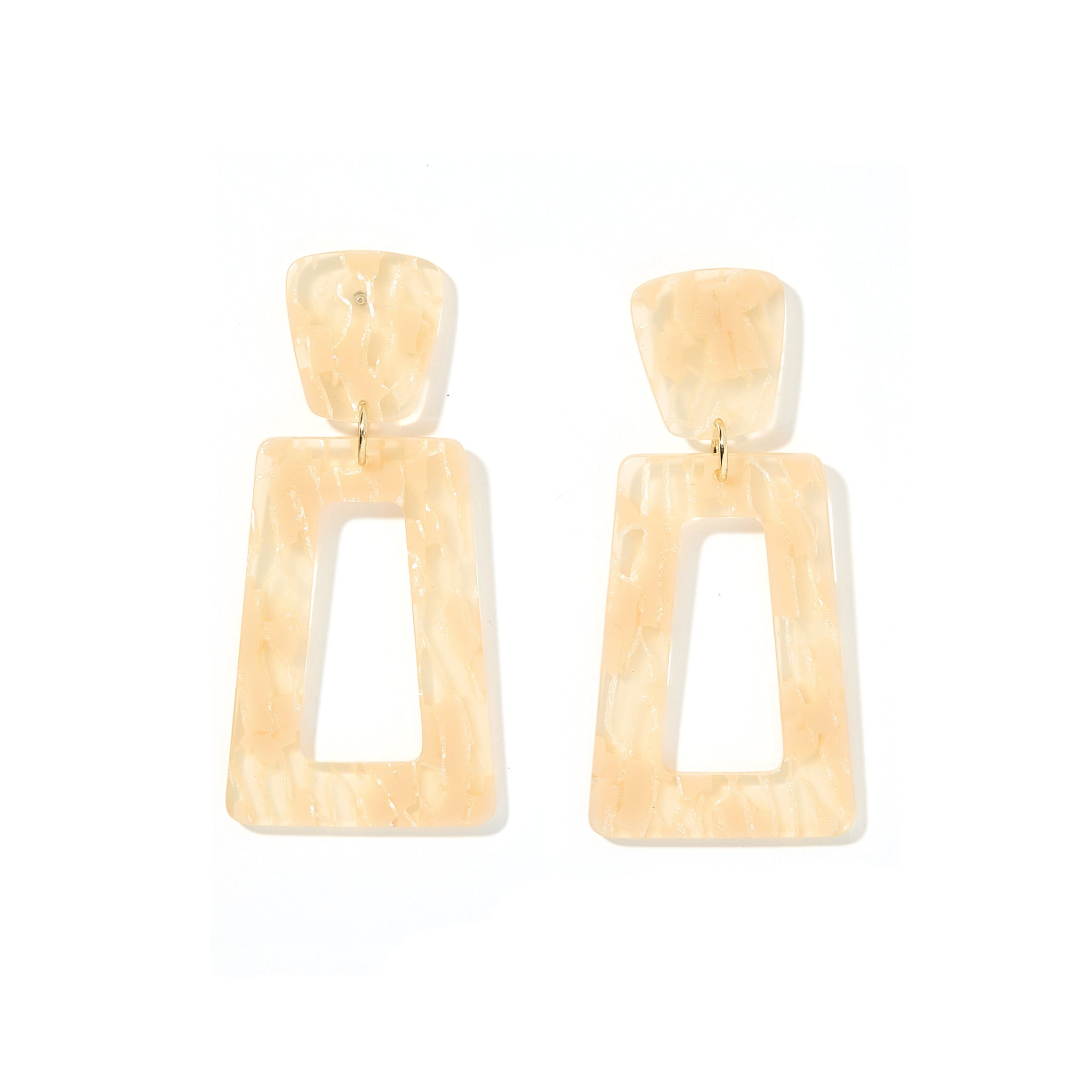 Kennedy Statement Earring - Champagne Checkered
