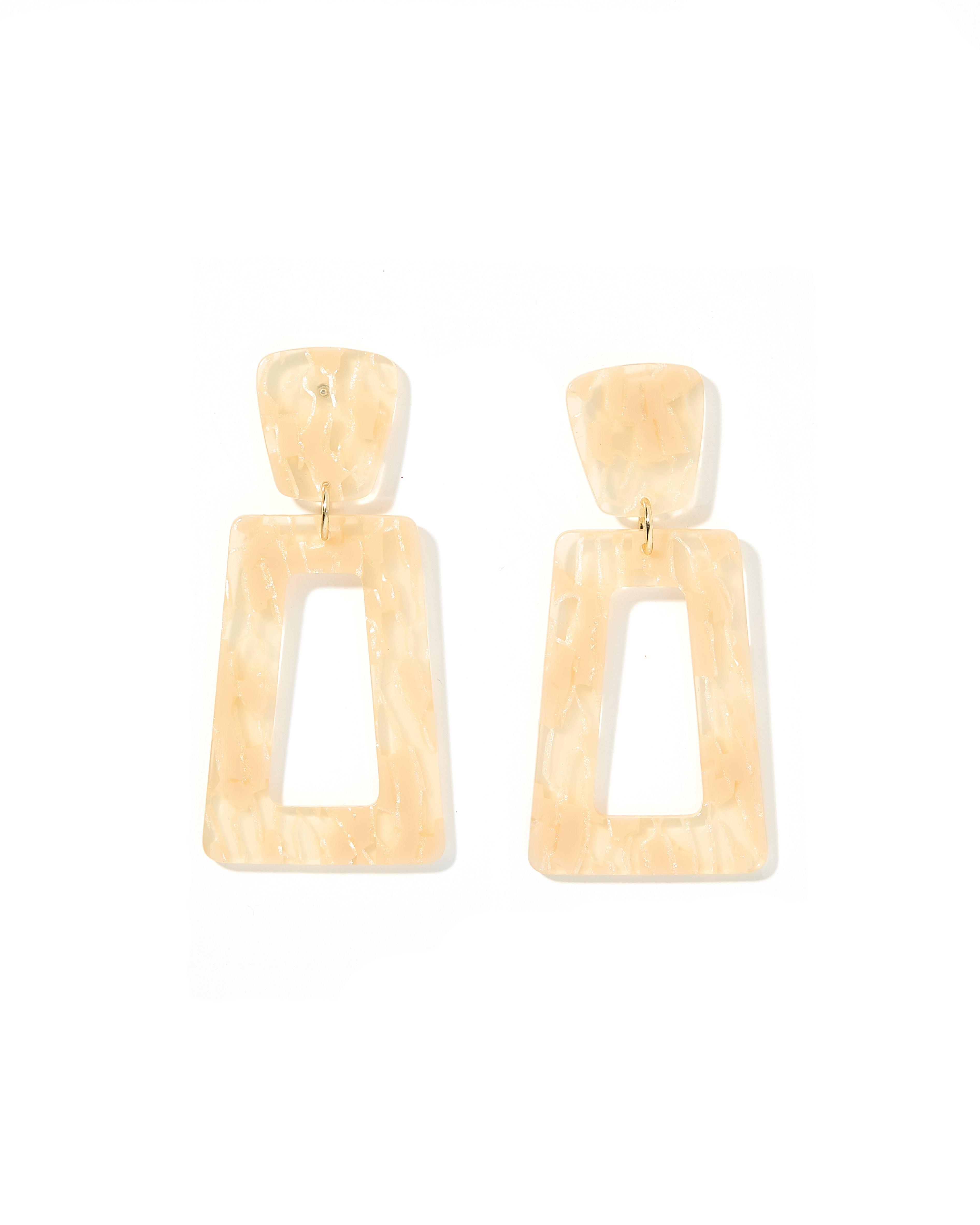 Kennedy Statement Earring - Champagne Checkered
