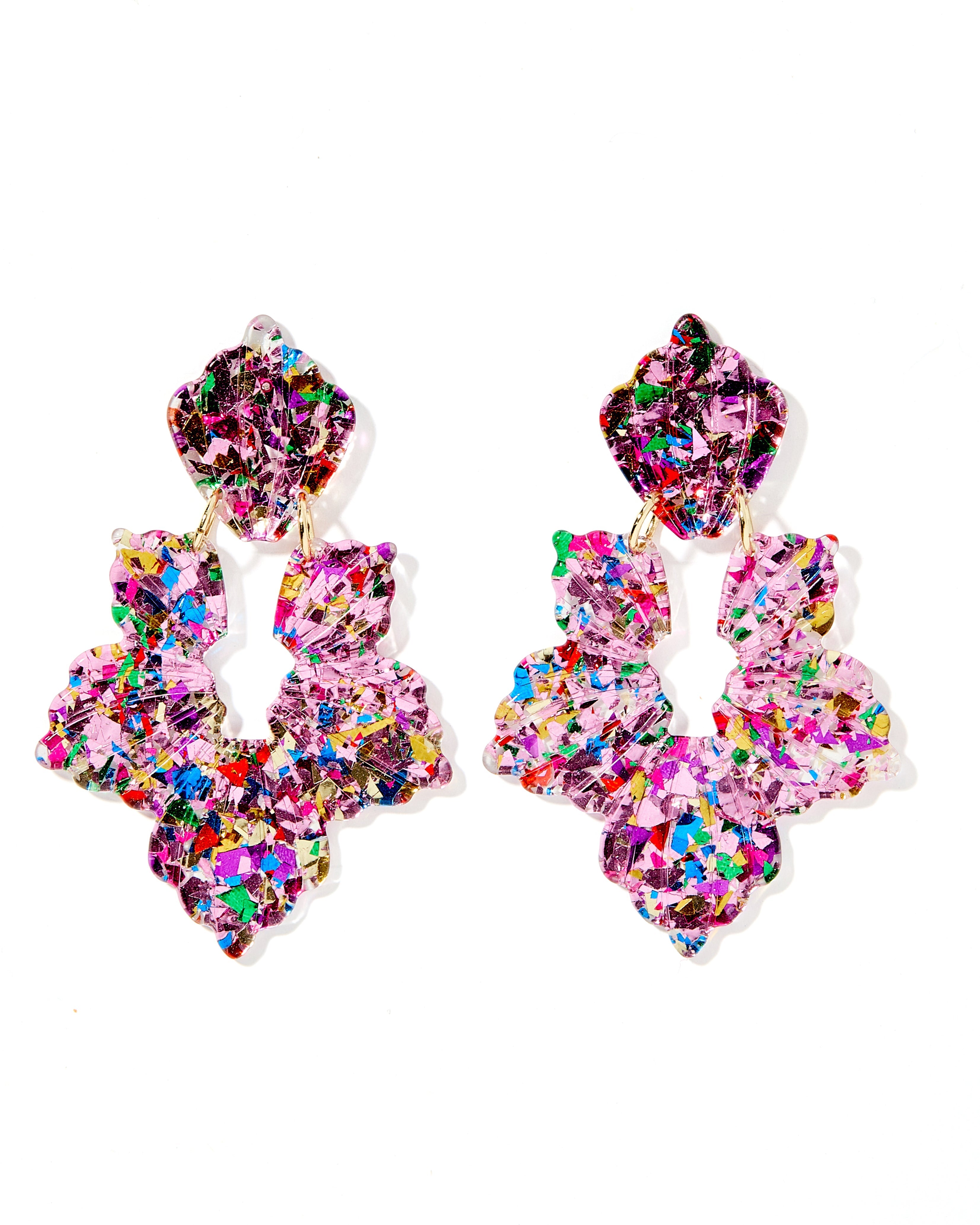 Michelle Statement Earring - Pink Birthday Confetti