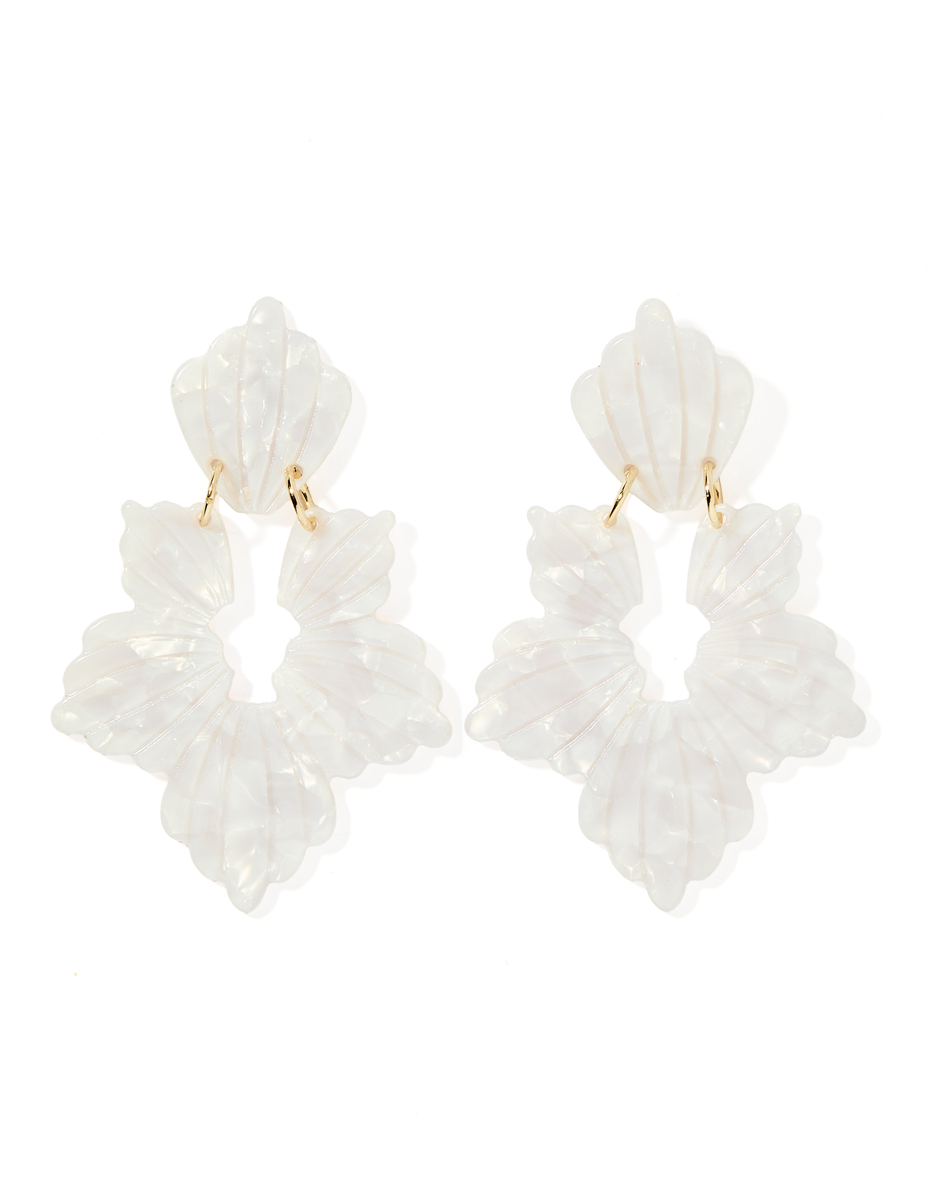 Michelle Statement Earring - Pearl White