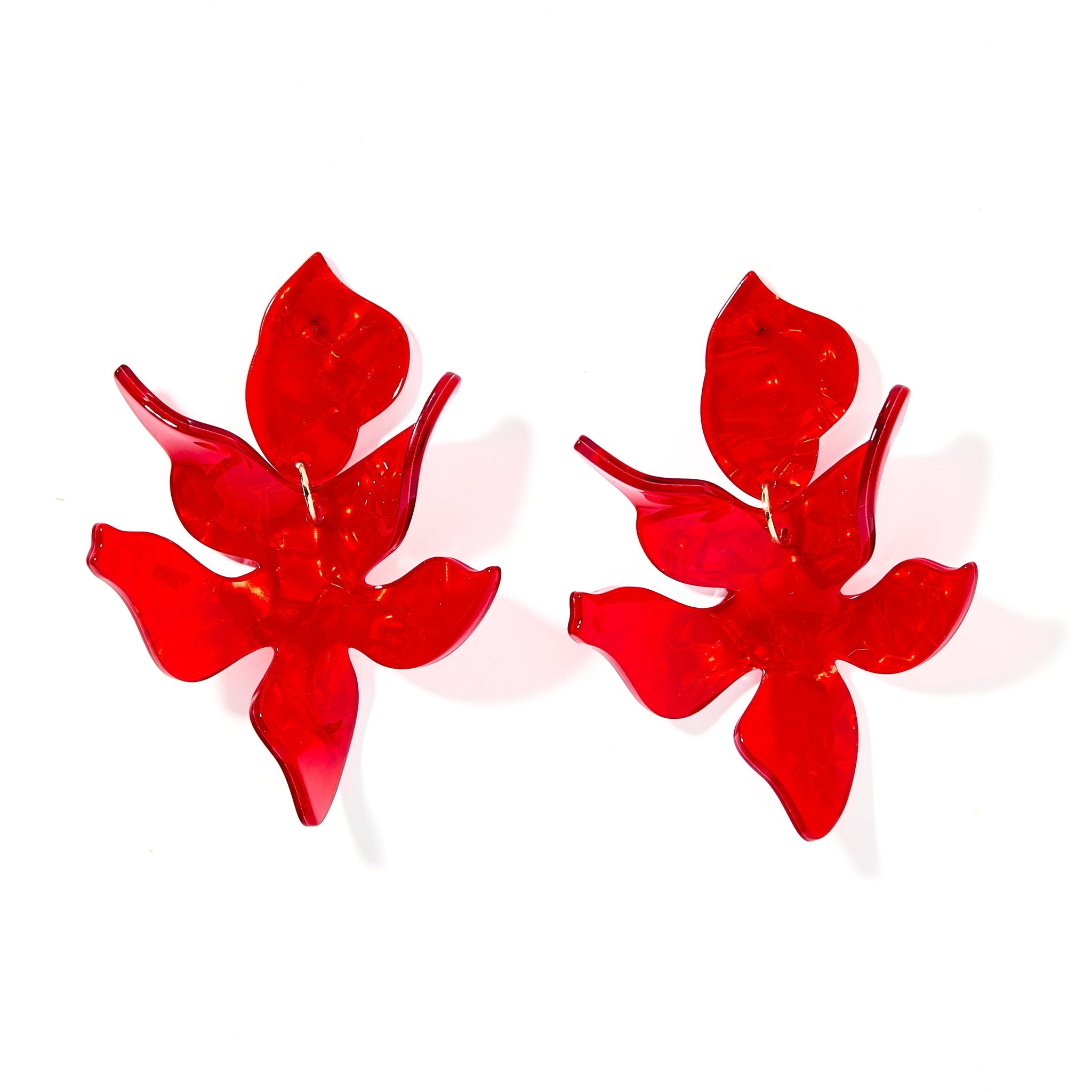 Flora Statement Earrings - Pearlized Red