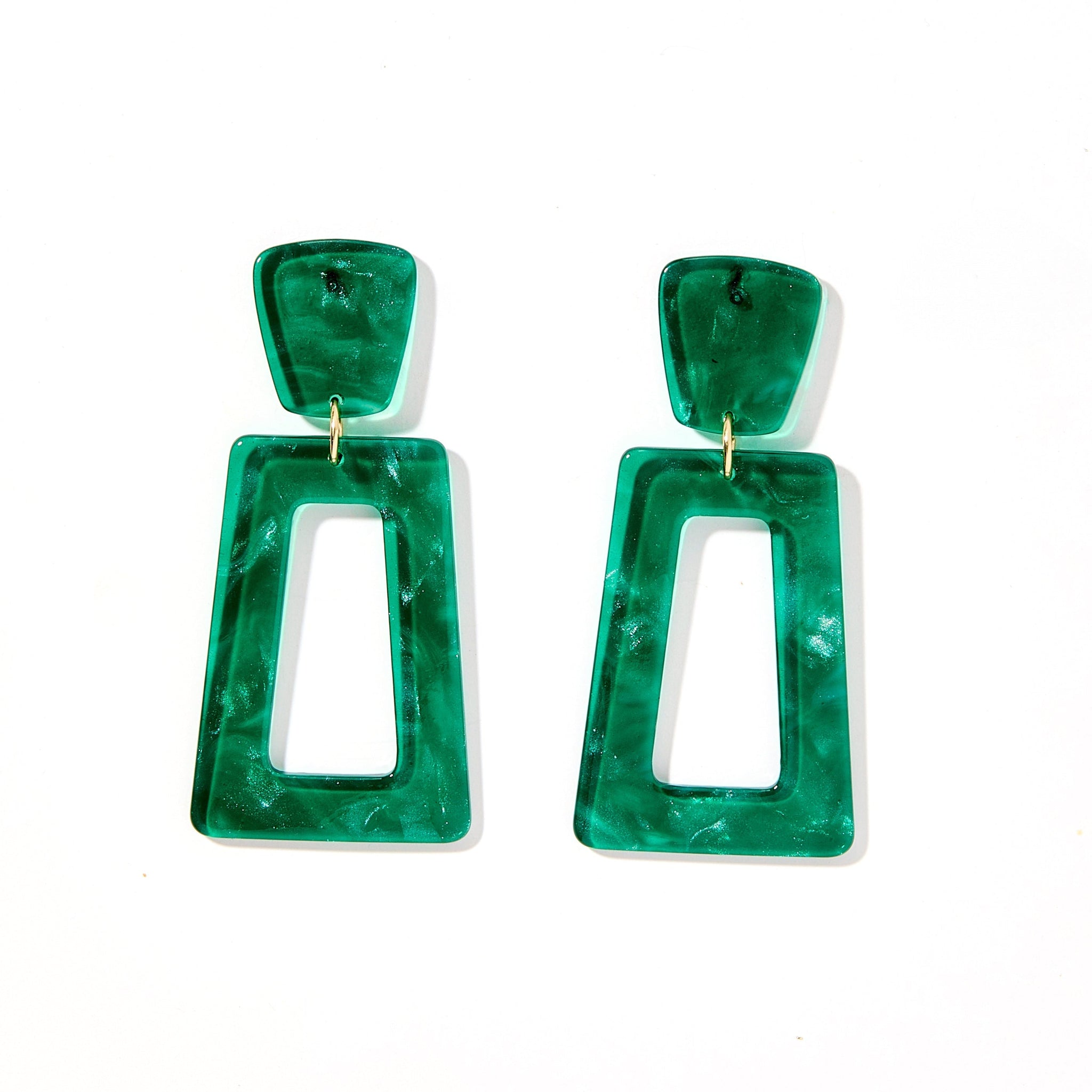 Kennedy Statement Earring - Forest Green