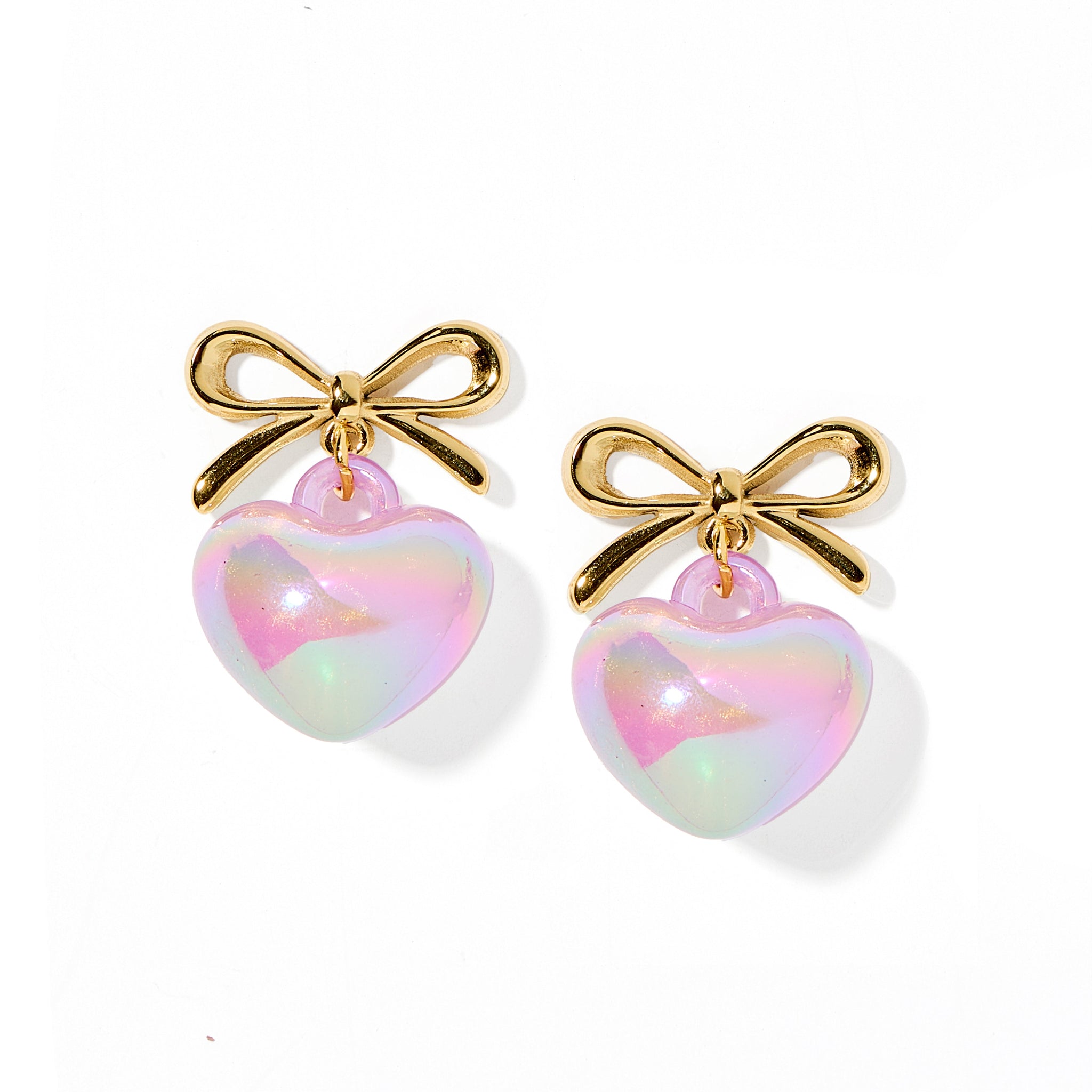 Ruthie Bow with Drop Heart Pearl Earring - Purple