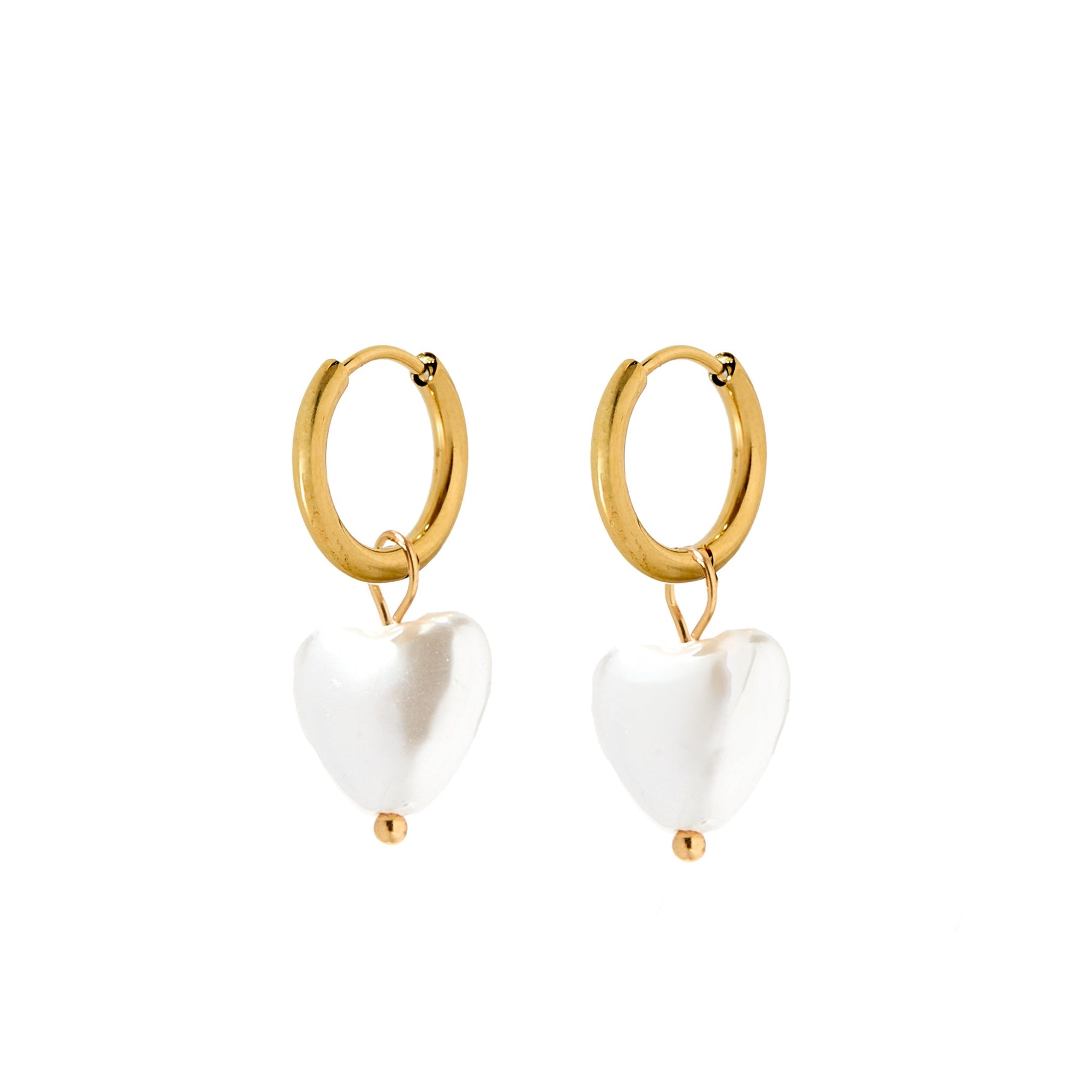 Willa Pearl Heart Hoop Earring