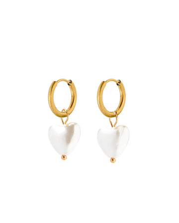 Willa Pearl Heart Hoop Earring