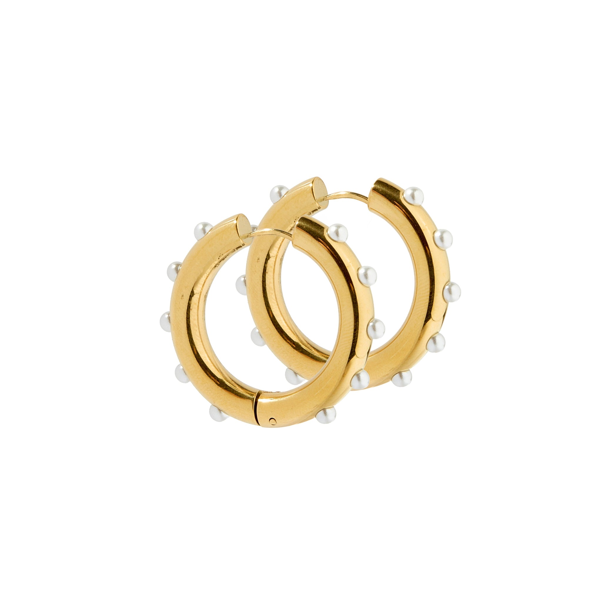 Zola Gold Hoop with Pearls Earring