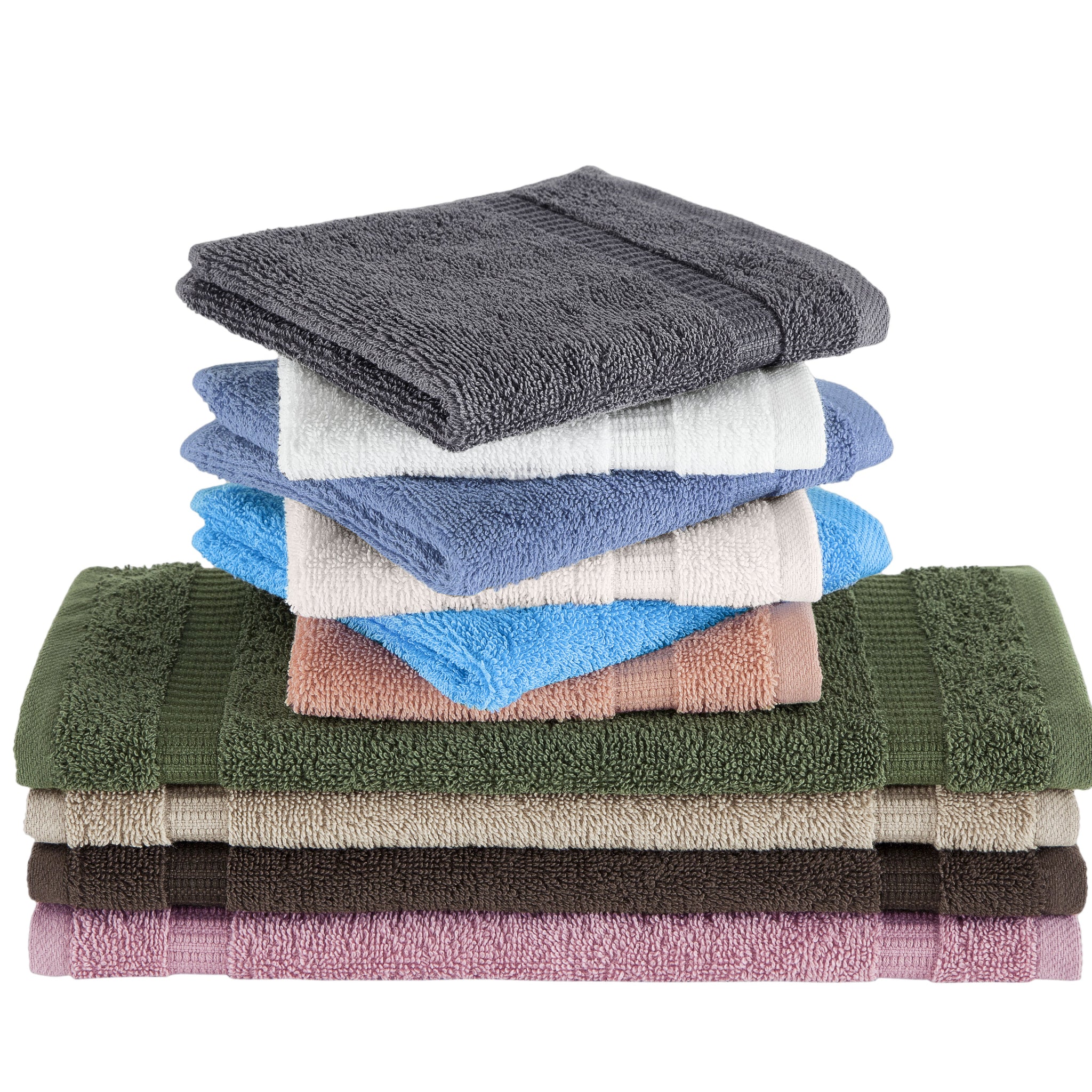 Villa Turkish Cotton Hotel Collection Washcloths - 12 Pieces