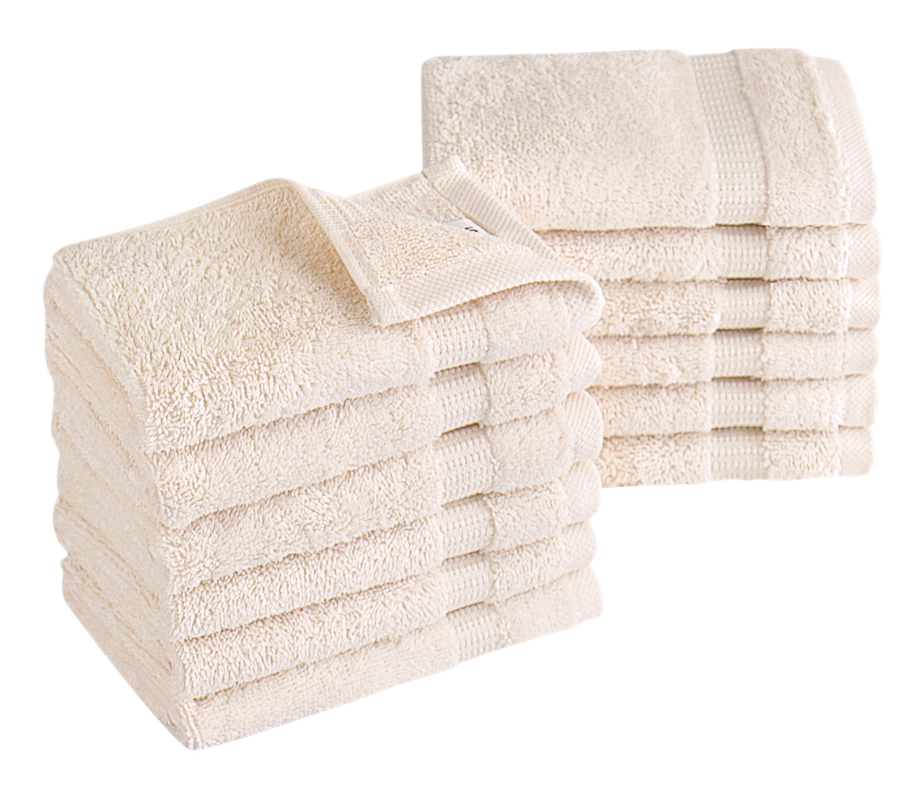 Villa Turkish Cotton Hotel Collection Washcloths - 12 Pieces