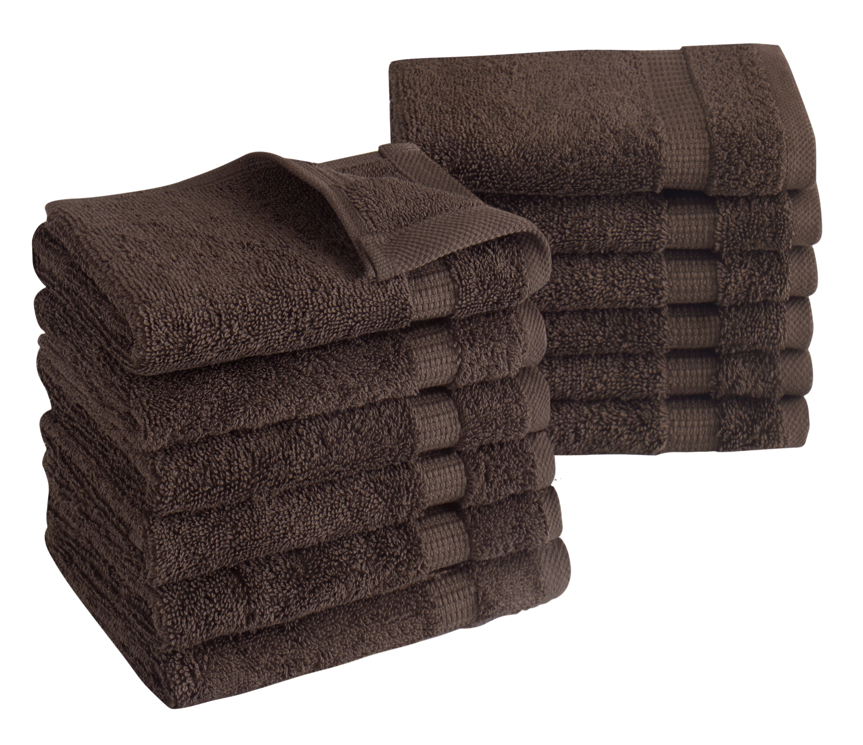 Villa Turkish Cotton Hotel Collection Washcloths - 12 Pieces