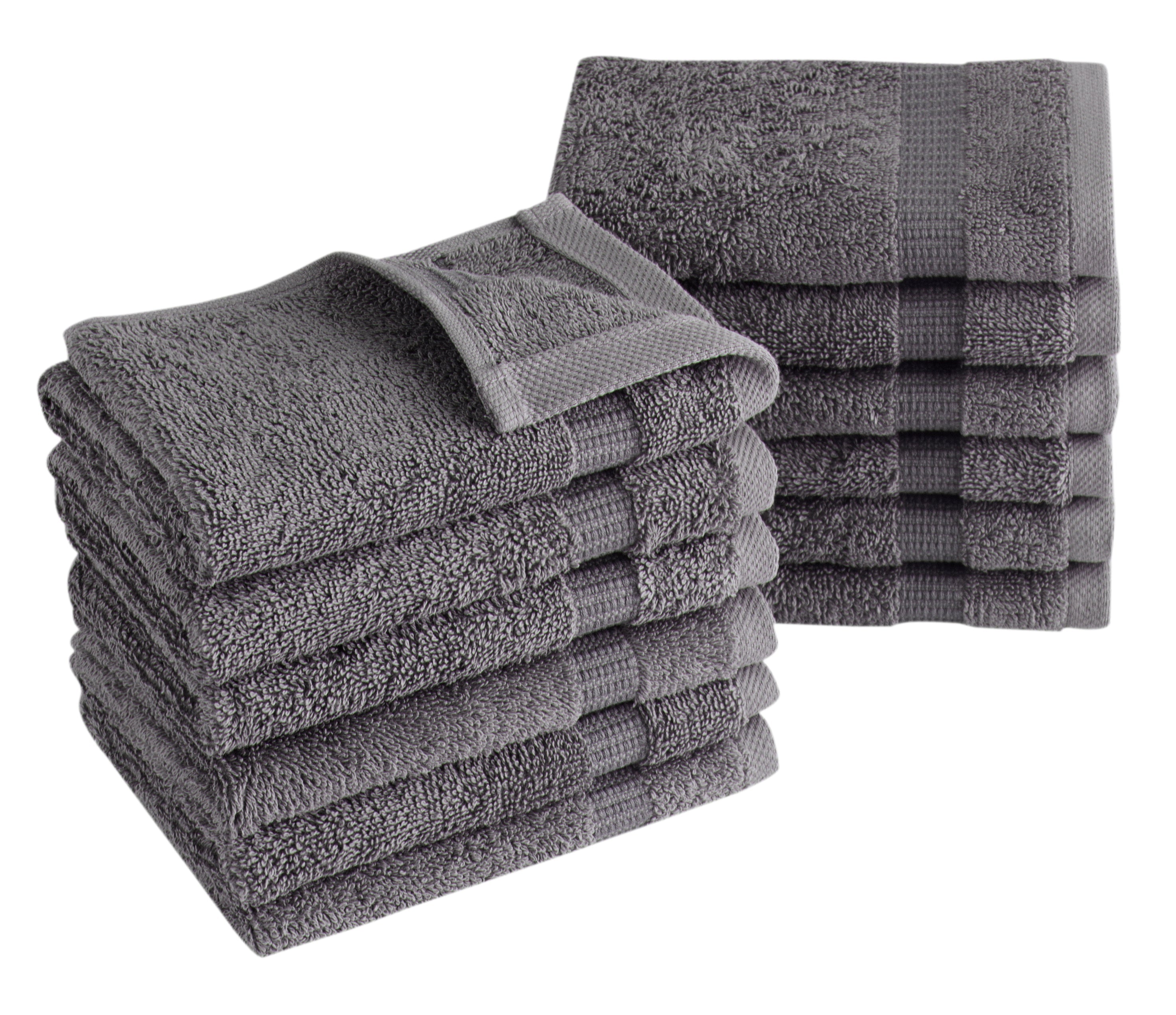 Villa Turkish Cotton Hotel Collection Washcloths - 12 Pieces