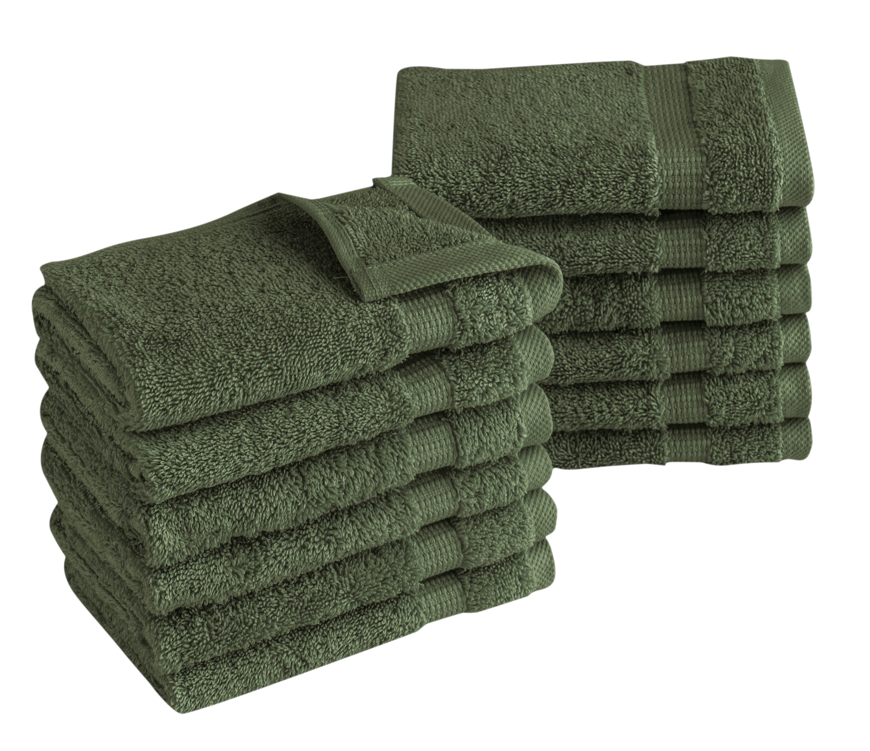 Villa Turkish Cotton Hotel Collection Washcloths - 12 Pieces