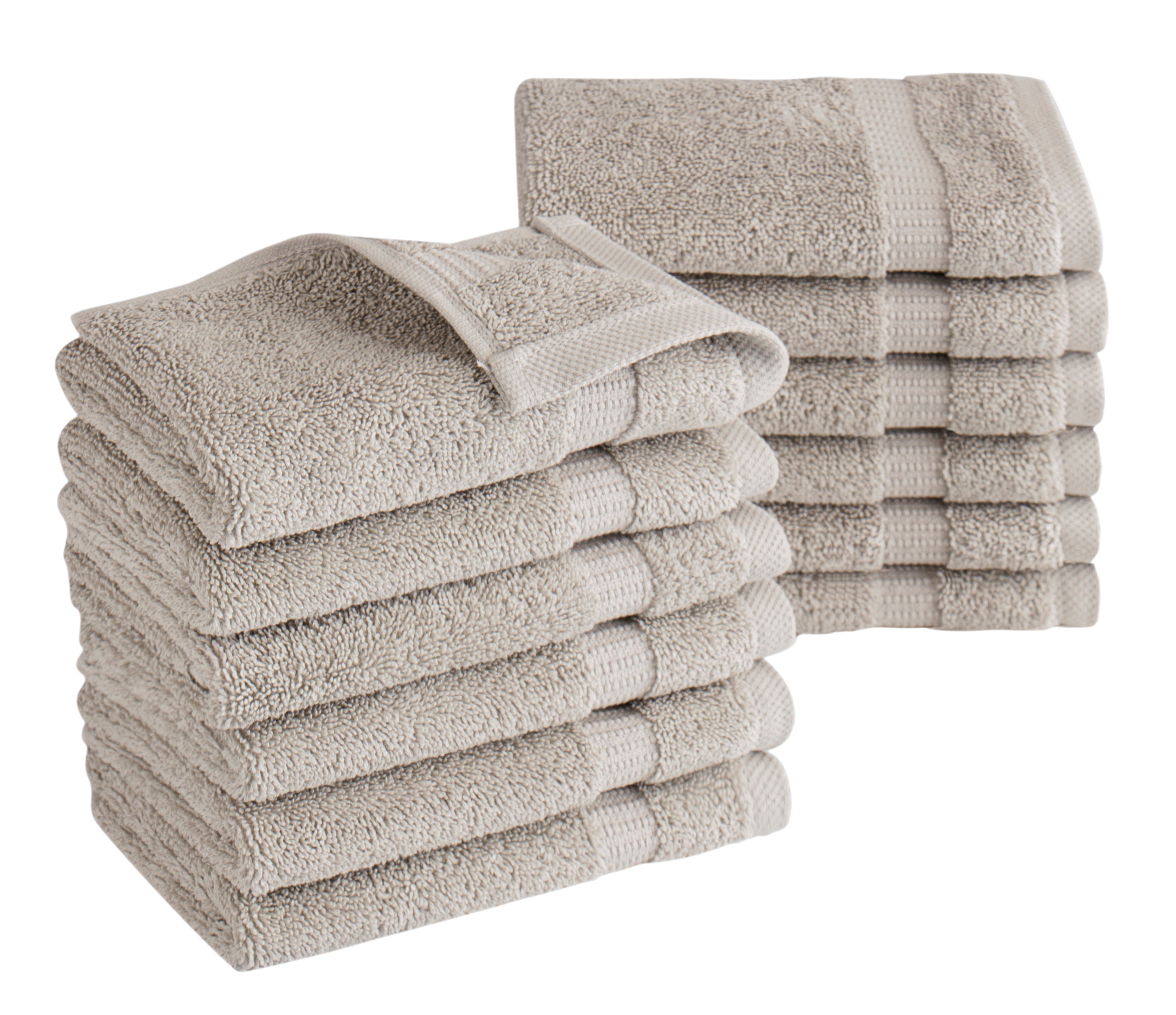 Villa Turkish Cotton Hotel Collection Washcloths - 12 Pieces