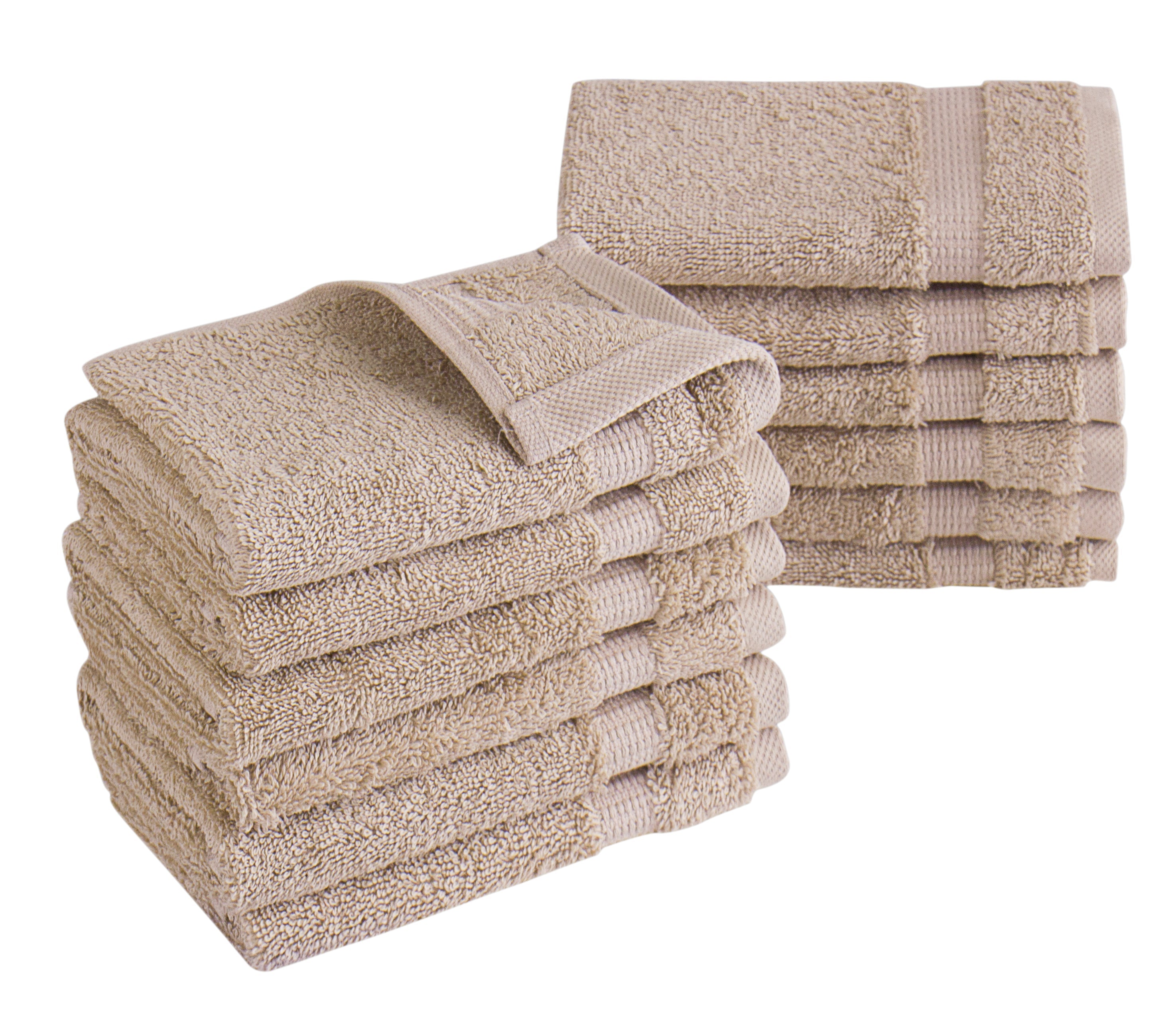 Villa Turkish Cotton Hotel Collection Washcloths - 12 Pieces