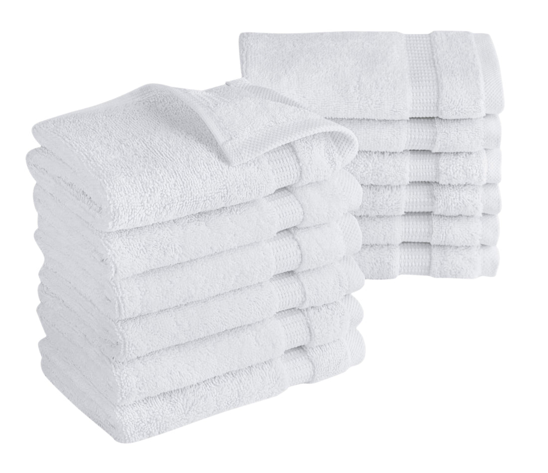 Villa Turkish Cotton Hotel Collection Washcloths - 12 Pieces