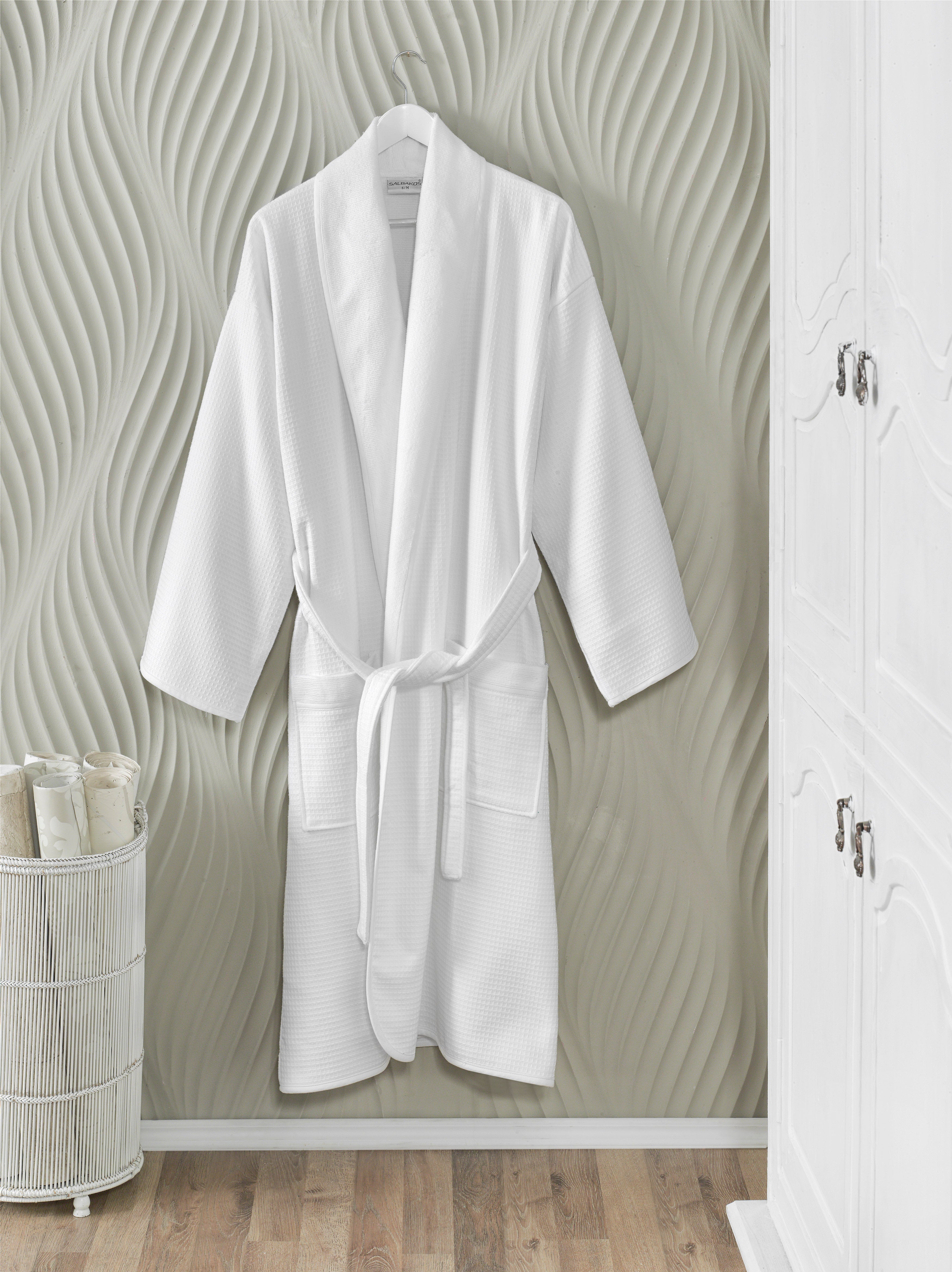 White Waffle Terry Turkish Cotton Bathrobe