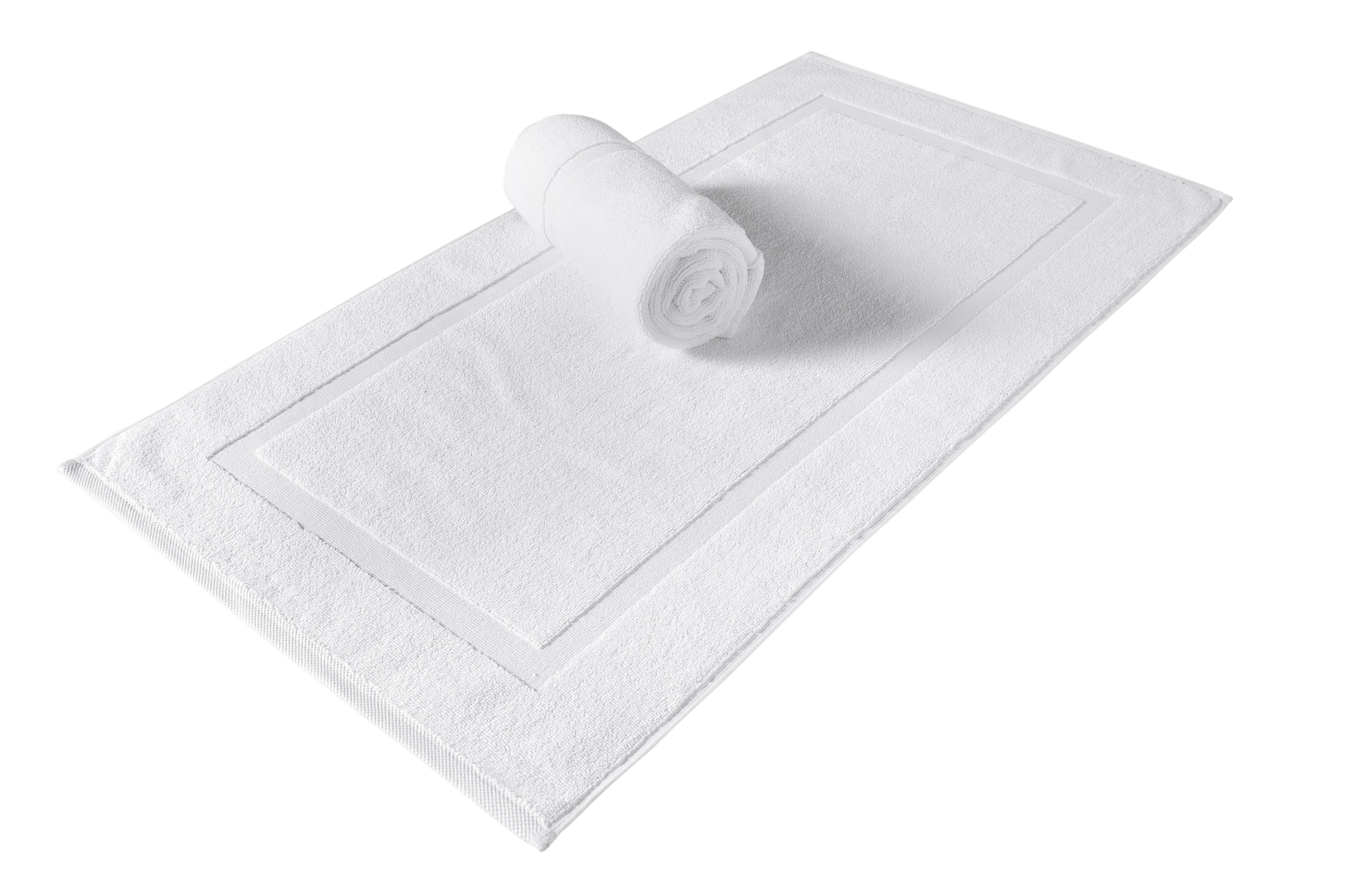 Cambridge Panel Bath Mats Pack of 2, Turkish Cotton Hotel & Spa Bath Rug Set, 900 GSM, 20"x34"