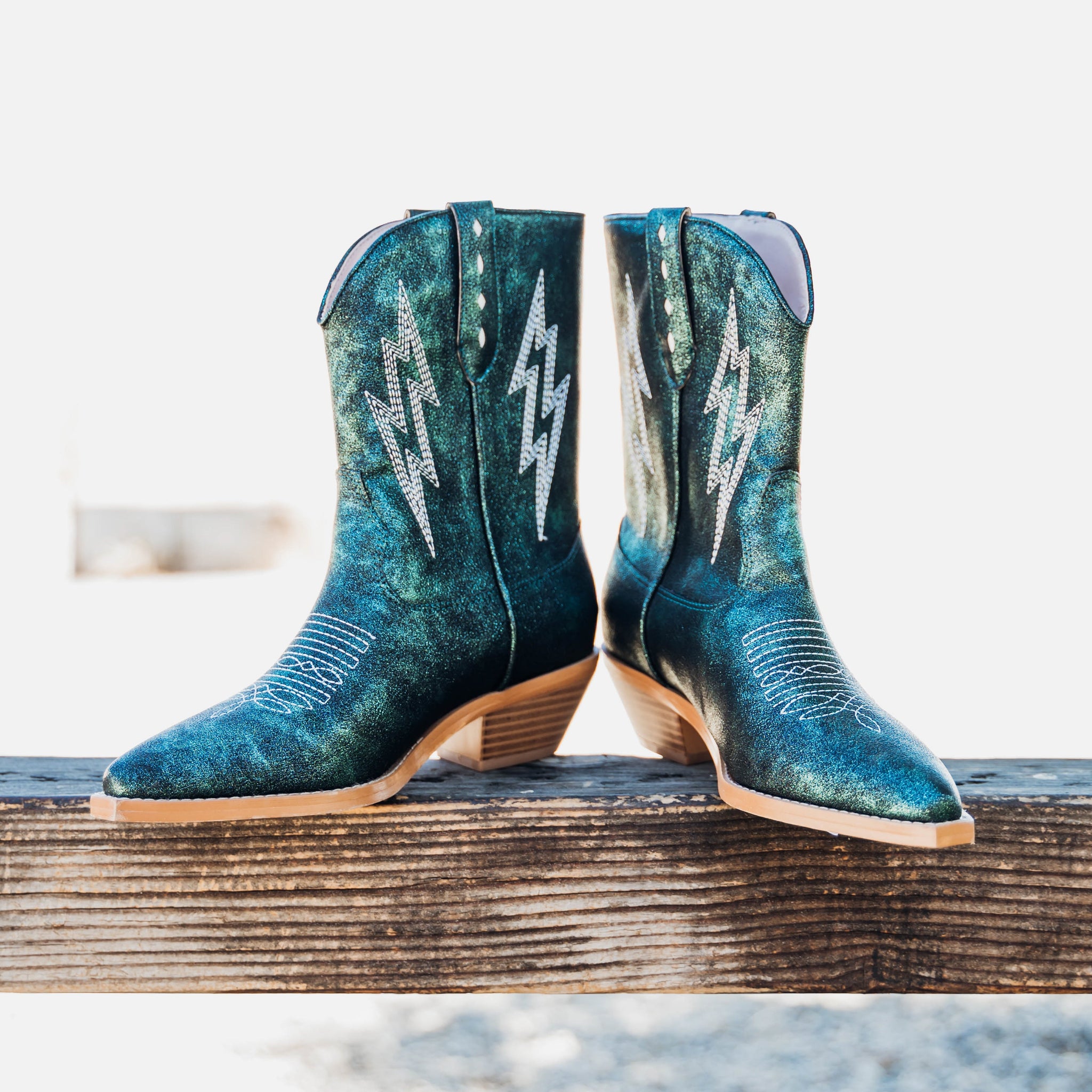 Bowie Metallic Boot in Teal
