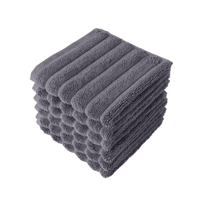 Classic Turkish Towels 100% Turkish Cotton Washcloths Set of 6, Absorbent & Quick Dry, Face Towels Wash Cloths for Hotel, Spa & Gym I 13"x13"