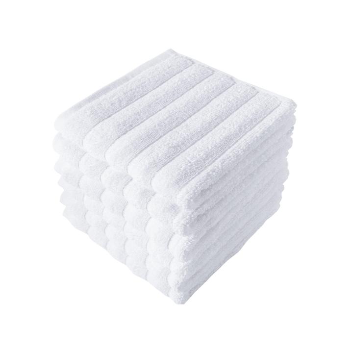 Classic Turkish Towels 100% Turkish Cotton Washcloths Set of 6, Absorbent & Quick Dry, Face Towels Wash Cloths for Hotel, Spa & Gym I 13"x13"