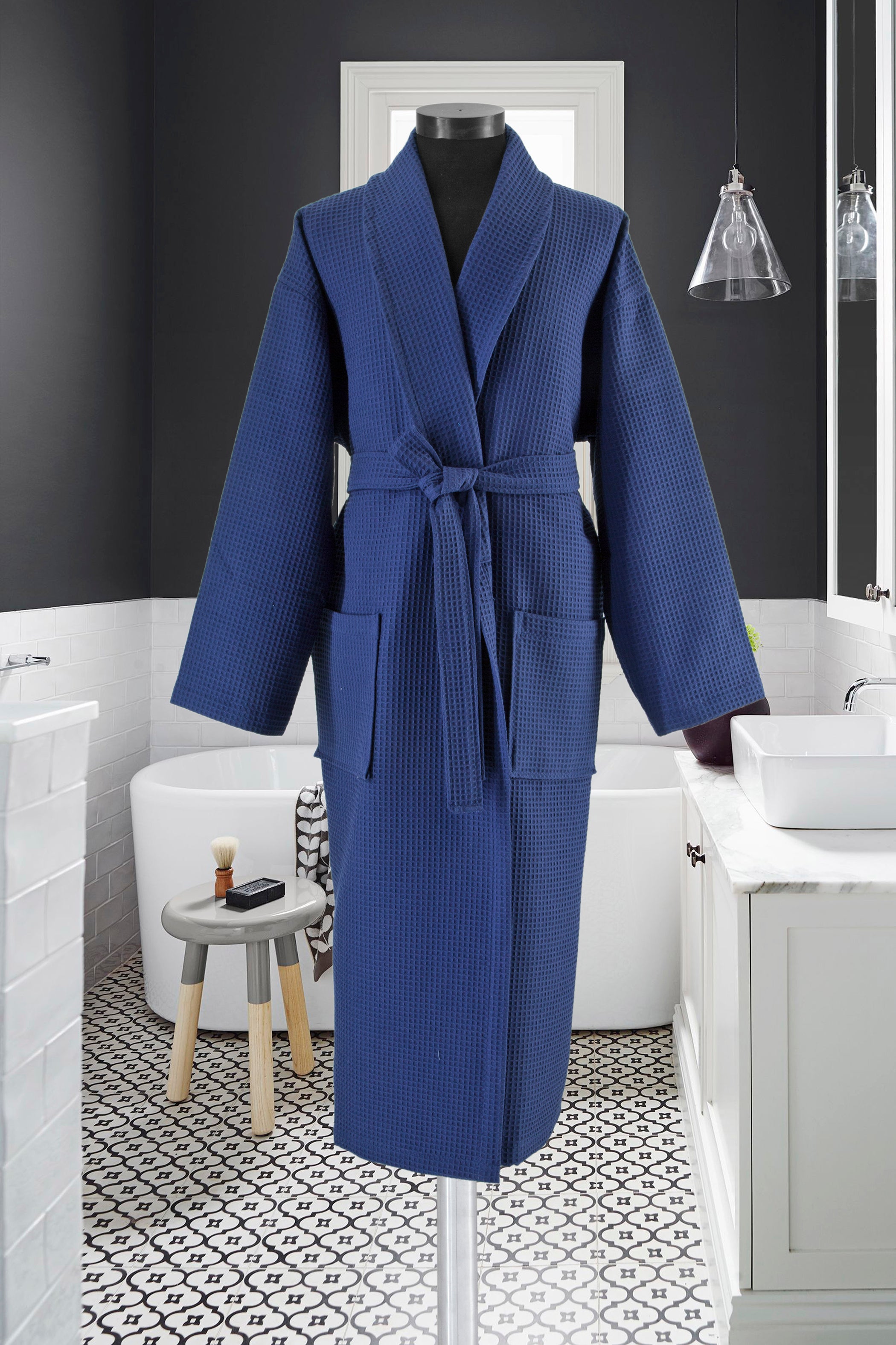Cruze Collection Waffle Weave Turkish Cotton Unisex Bathrobe