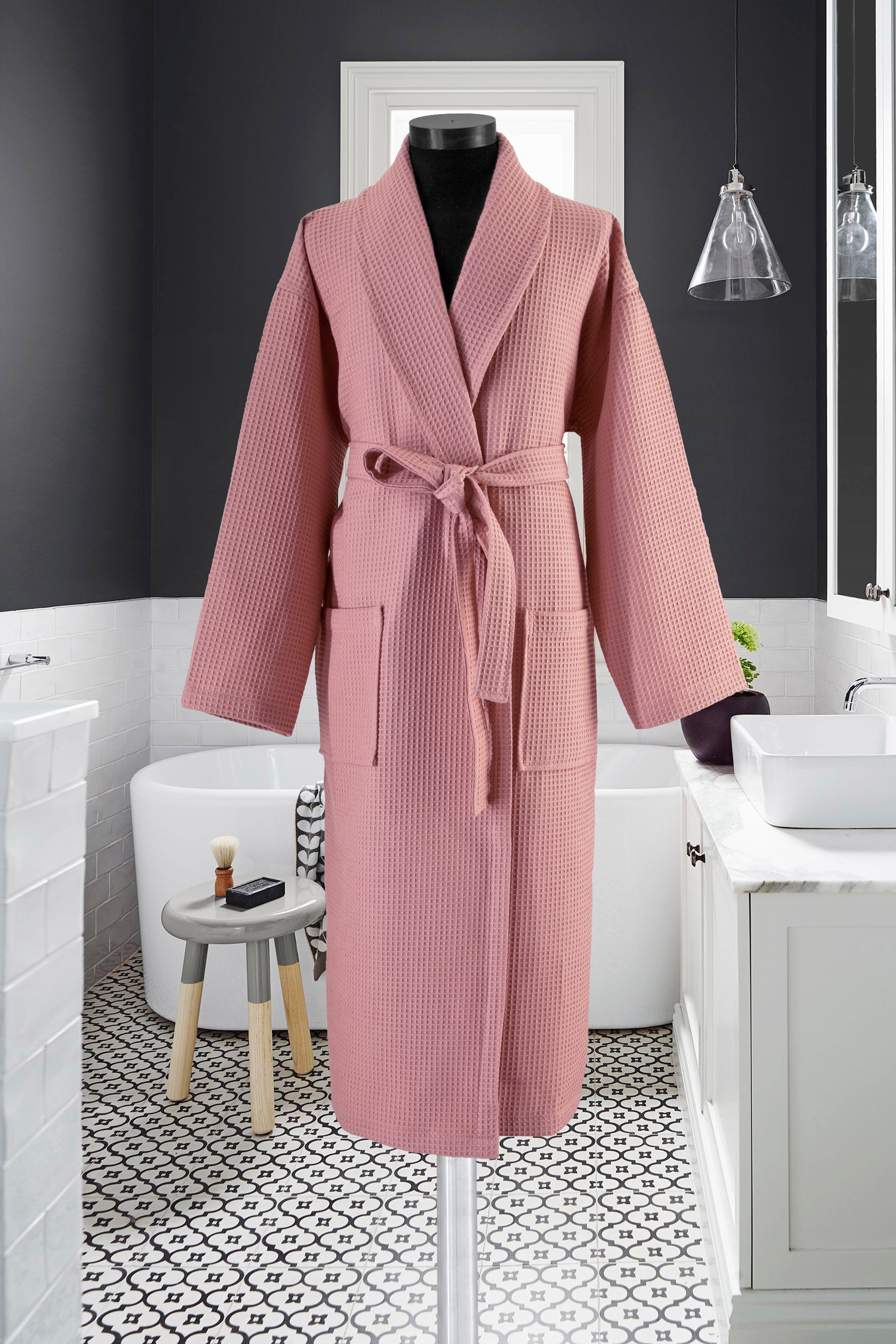 Cruze Collection Waffle Weave Turkish Cotton Unisex Bathrobe