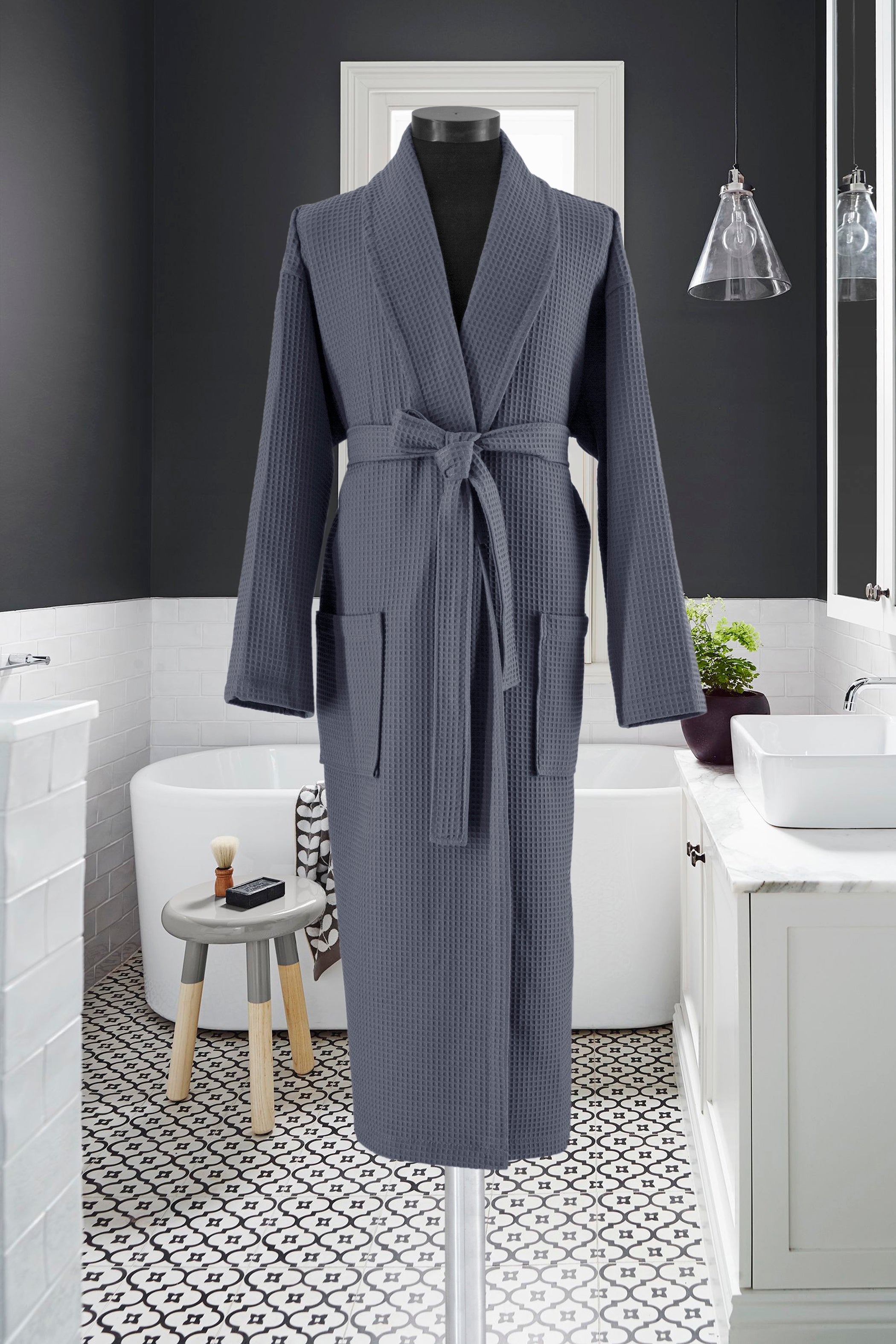 Cruze Collection Waffle Weave Turkish Cotton Unisex Bathrobe