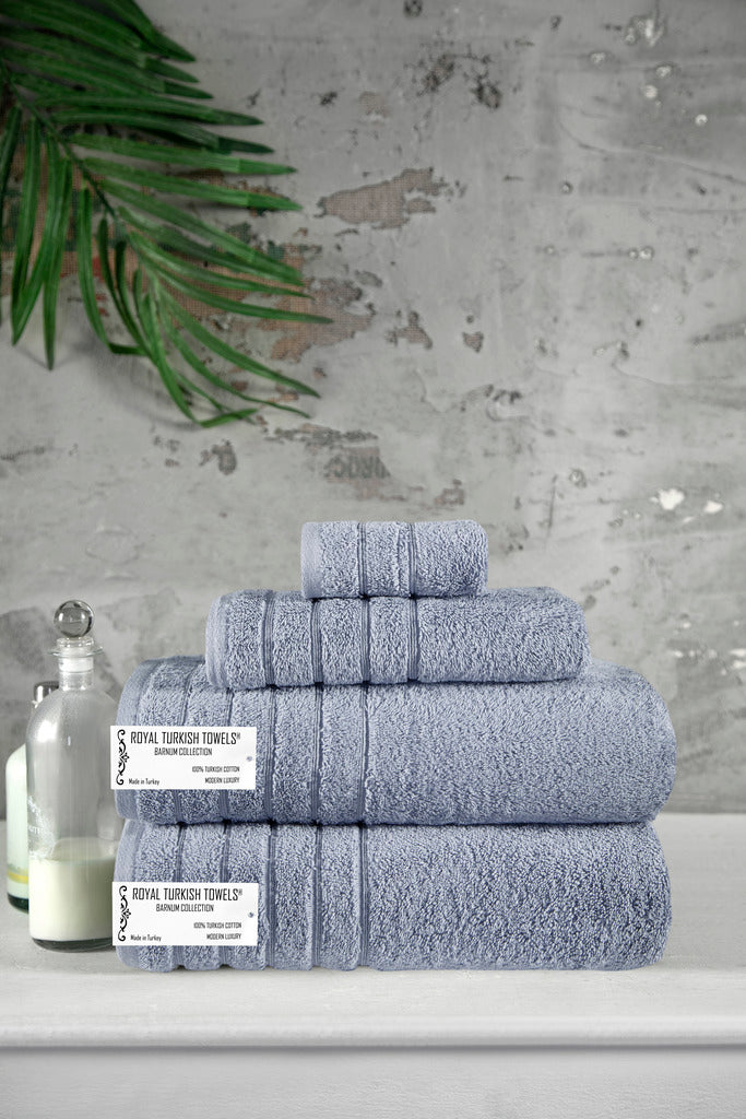 Barnum Turkish Cotton 700 GSM Thick and Plush Towel Set of 4 - 2 Large Bath Towels