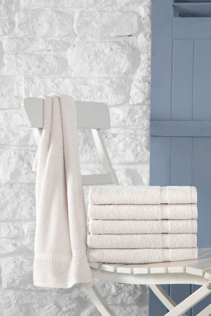 SALBAKOS - 100% Turkish Cotton Hand Towels Set 6 Pieces 16"x30" | Quick Dry, Absorbent & Soft Towels for Hotel & Spa