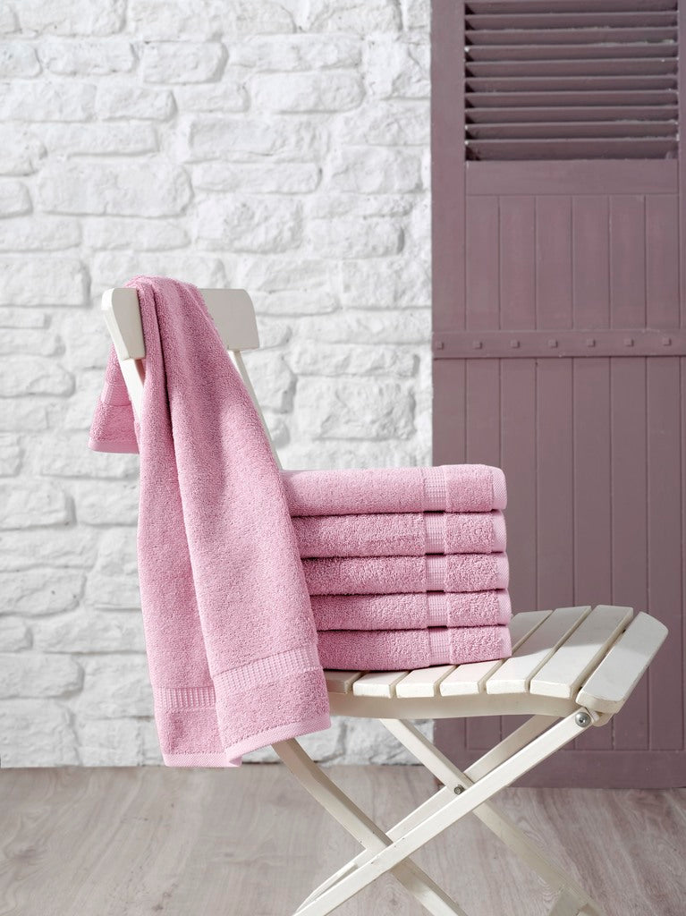 SALBAKOS - 100% Turkish Cotton Hand Towels Set 6 Pieces 16"x30" | Quick Dry, Absorbent & Soft Towels for Hotel & Spa