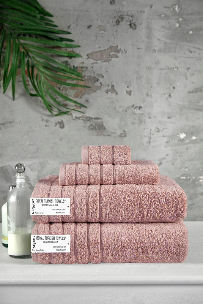 Barnum Turkish Cotton 700 GSM Thick and Plush Towel Set of 4 - 2 Large Bath Towels