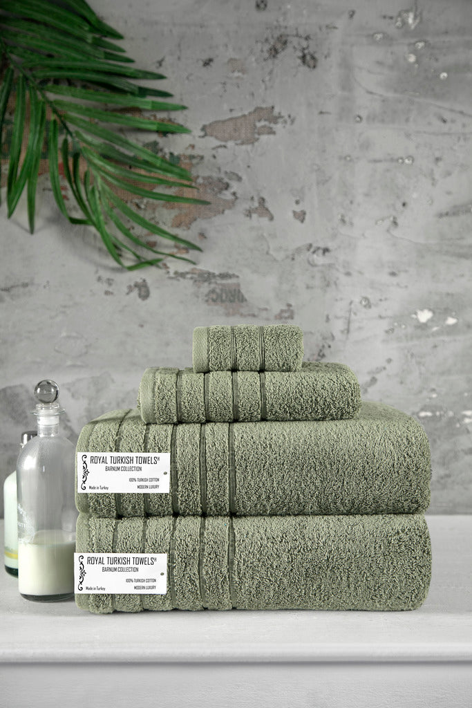 Barnum Turkish Cotton 700 GSM Thick and Plush Towel Set of 4 - 2 Large Bath Towels